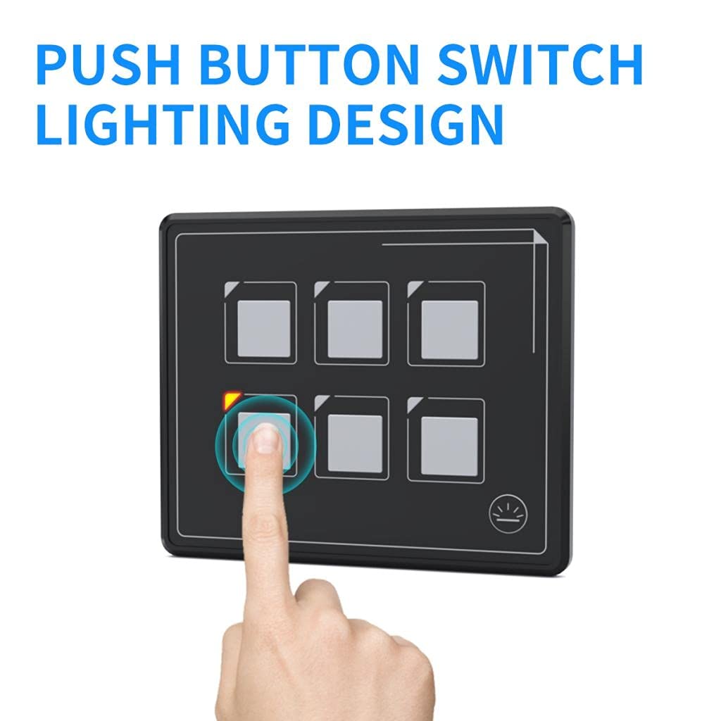 Universal Switch Panel with ON/Off Backlight Control, Micro USB Cable & Remote Control Box - Perfect for Home Automation, RV, Marine & DIY Electrical Projects