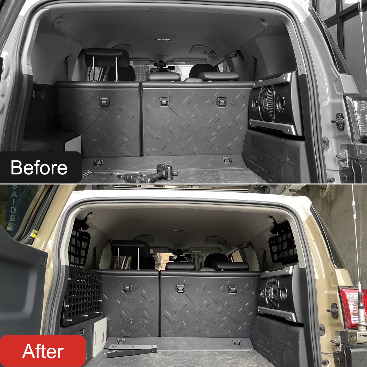 Toyota FJ Cruiser (XJ10) 2007-2014 Modular Storage Panel System - Black Trunk Shelf & Rear Cargo Organizer for Interior Luggage Storage | Perfect for Camping Gear, Road Trips & Outdoor Adventures
