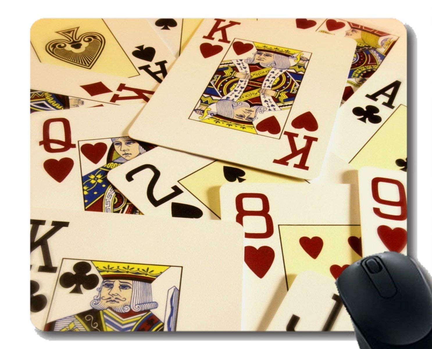 Custom Poker Card Art Mouse Pad with Stitched Edges - Personalized Gaming & Office Desk Accessory for PC, Laptop & Computer Workstations