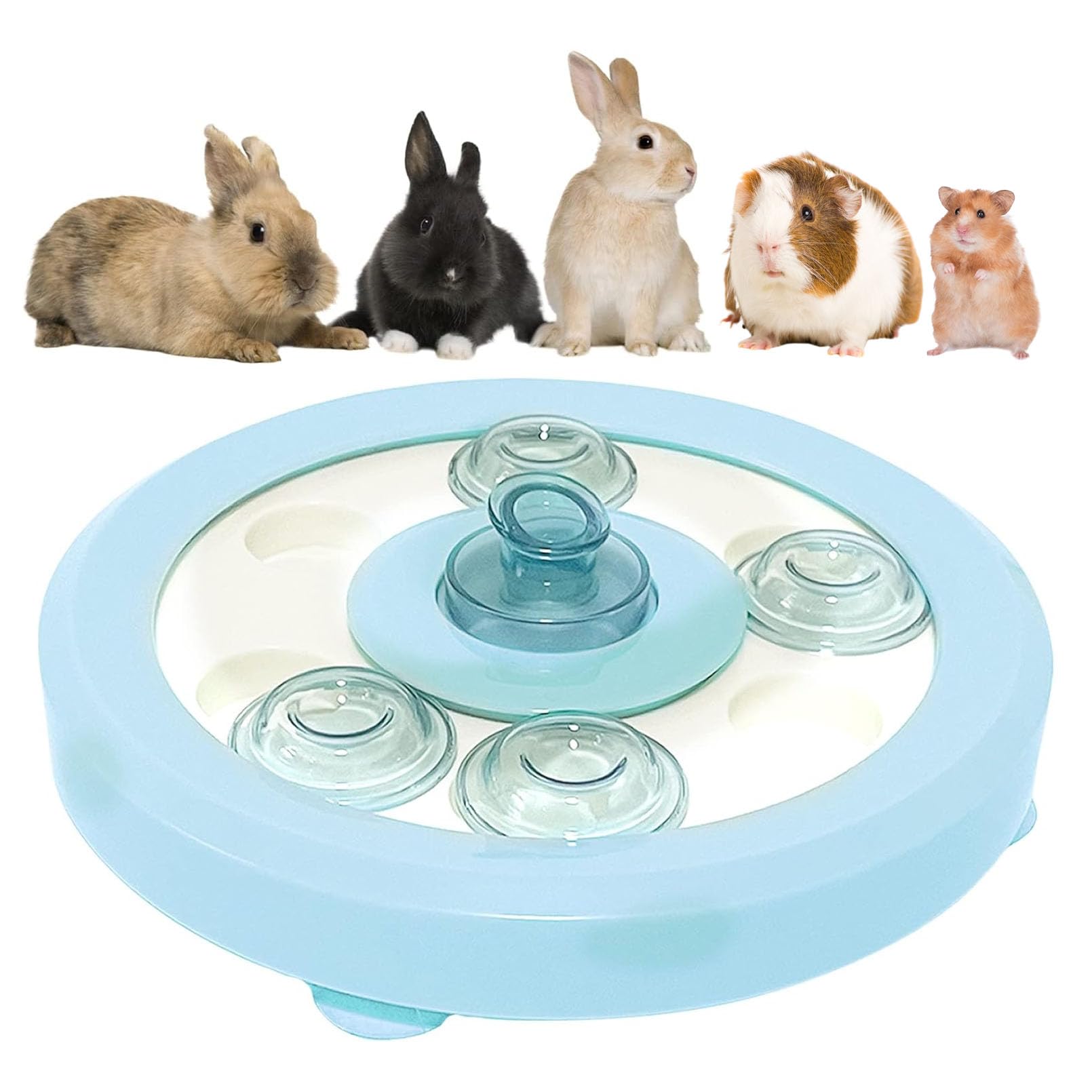 Kathson Bunny Enrichment Toys - Rabbit Foraging Toy & Small Animal Treat Dispenser - Hamster Puzzle Feeder for Guinea Pigs, Ferrets, Chinchillas, Cats & Dogs - Interactive Mental Stimulation Toys for Small Pets - Perfect for Cage Playtime & Training Rewards