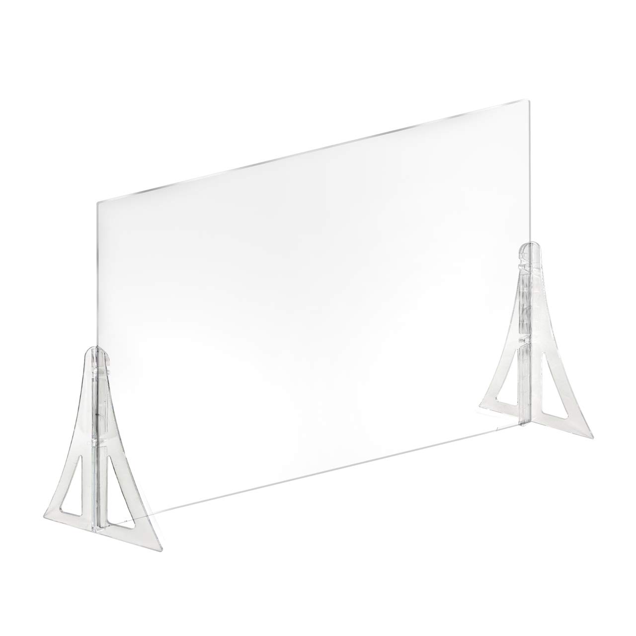 Azar Displays Adjustable Plexiglass Sneeze Guard - 6 Height Settings for Counter, Desk & Transaction Window - Portable Acrylic Desk Shield (2-Pack) - Ideal for Retail, Offices & Food Service Areas