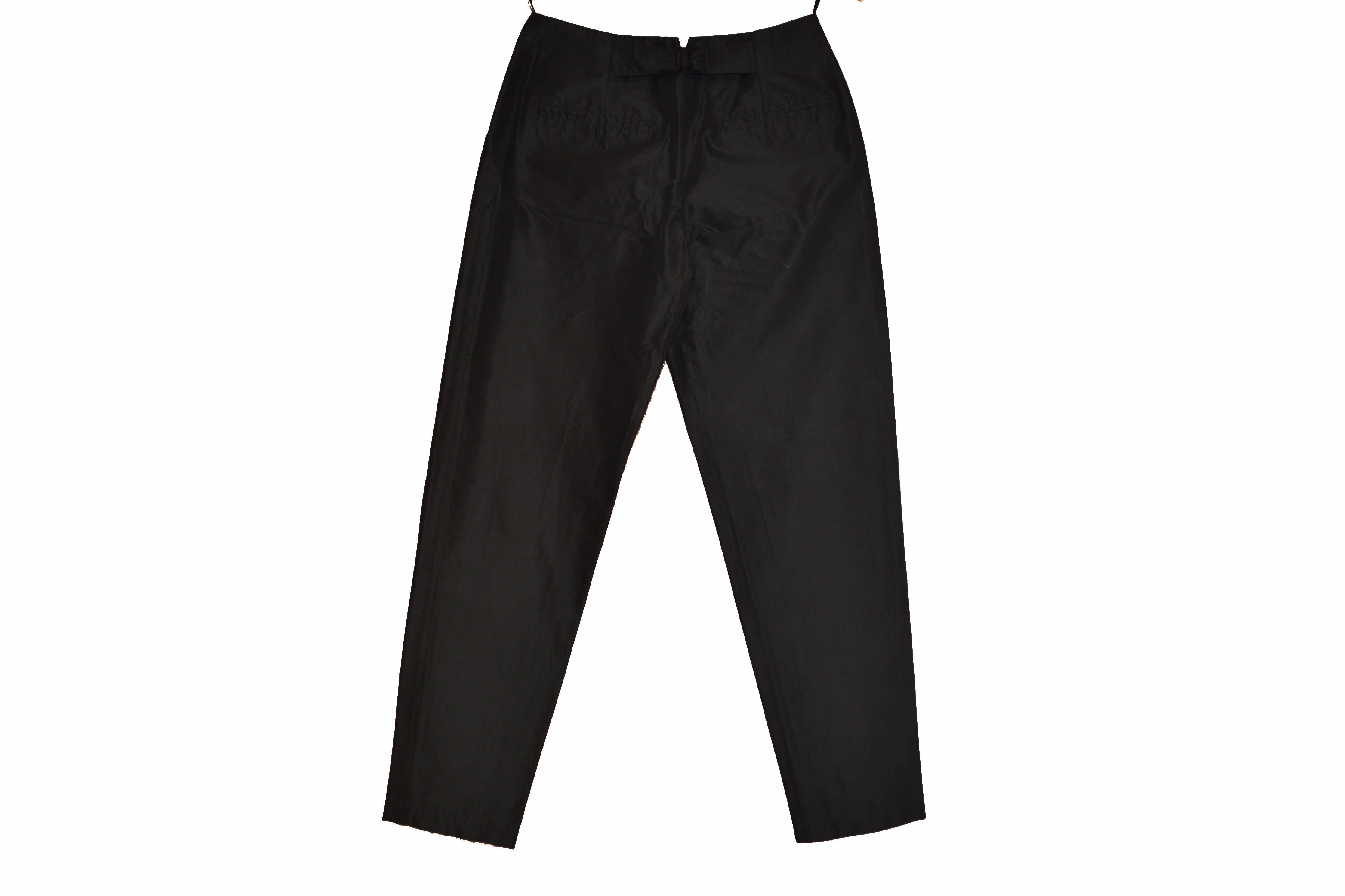 Authentic Louis Vuitton Black Women's Pants Size 38 - Luxury High Waisted Trousers for Business, Office & Evening Wear