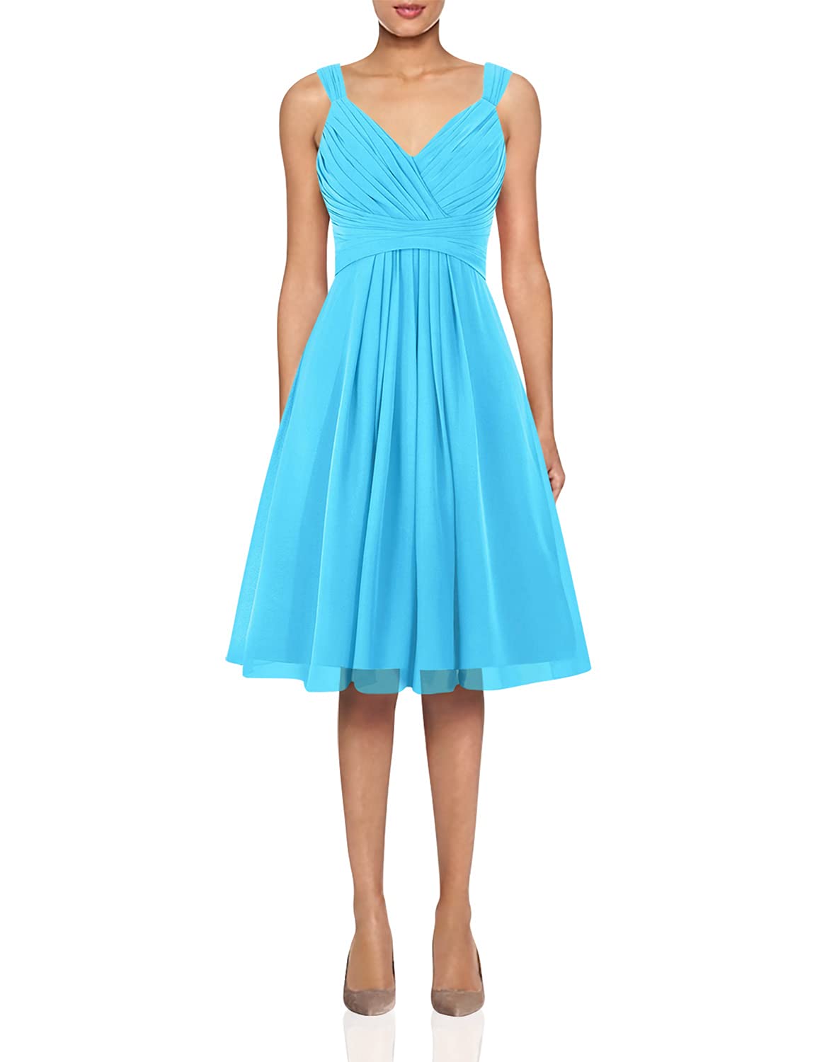 Elegant Short Chiffon Bridesmaid Dresses for Prom & Party - Junior Bridesmaid Formal Gowns | Perfect for Weddings, Graduations & Special Occasions