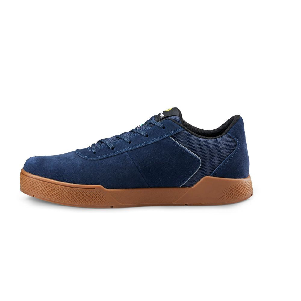 **TR0A838YNVU Men's Aluminum Toe Skate Shoes - Lightweight Safety Sneakers for Work & Sports - Navy Blue - Non-Slip, Breathable for Construction, Warehouse & Skateboarding**