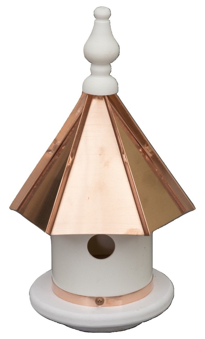 Premium Wren Birdhouse - Durable Azek Vinyl Bird Condo with Elegant Copper Roof & Trim - Perfect for Garden, Backyard & Outdoor Bird Watching