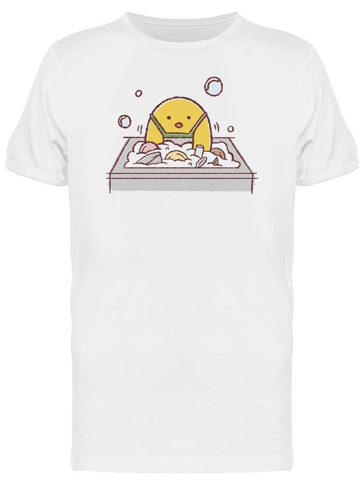 Smartprints Funny Chicken Washing Dishes T-Shirt for Men - Comfortable Cotton Graphic Tee for Casual Wear, Gifts & Humor Lovers