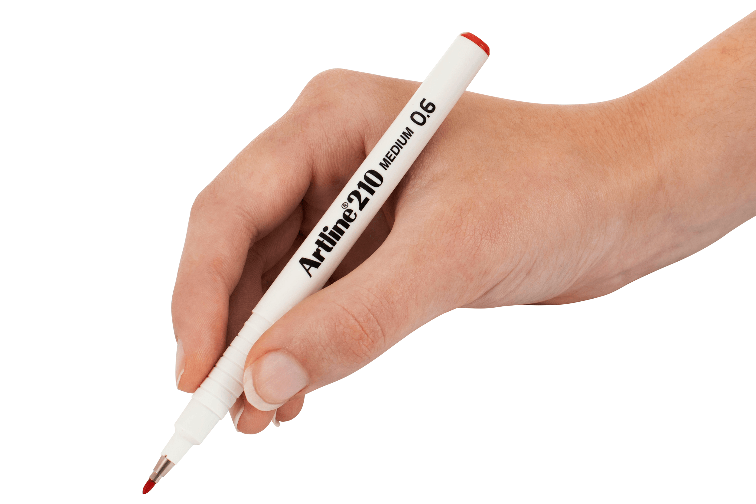 Artline 210 Fineliner Pen Set - 0.6mm Fine Tip Red Marker Pens (12 Pack) - Ideal for Art, Calligraphy, Note Taking & Office Use