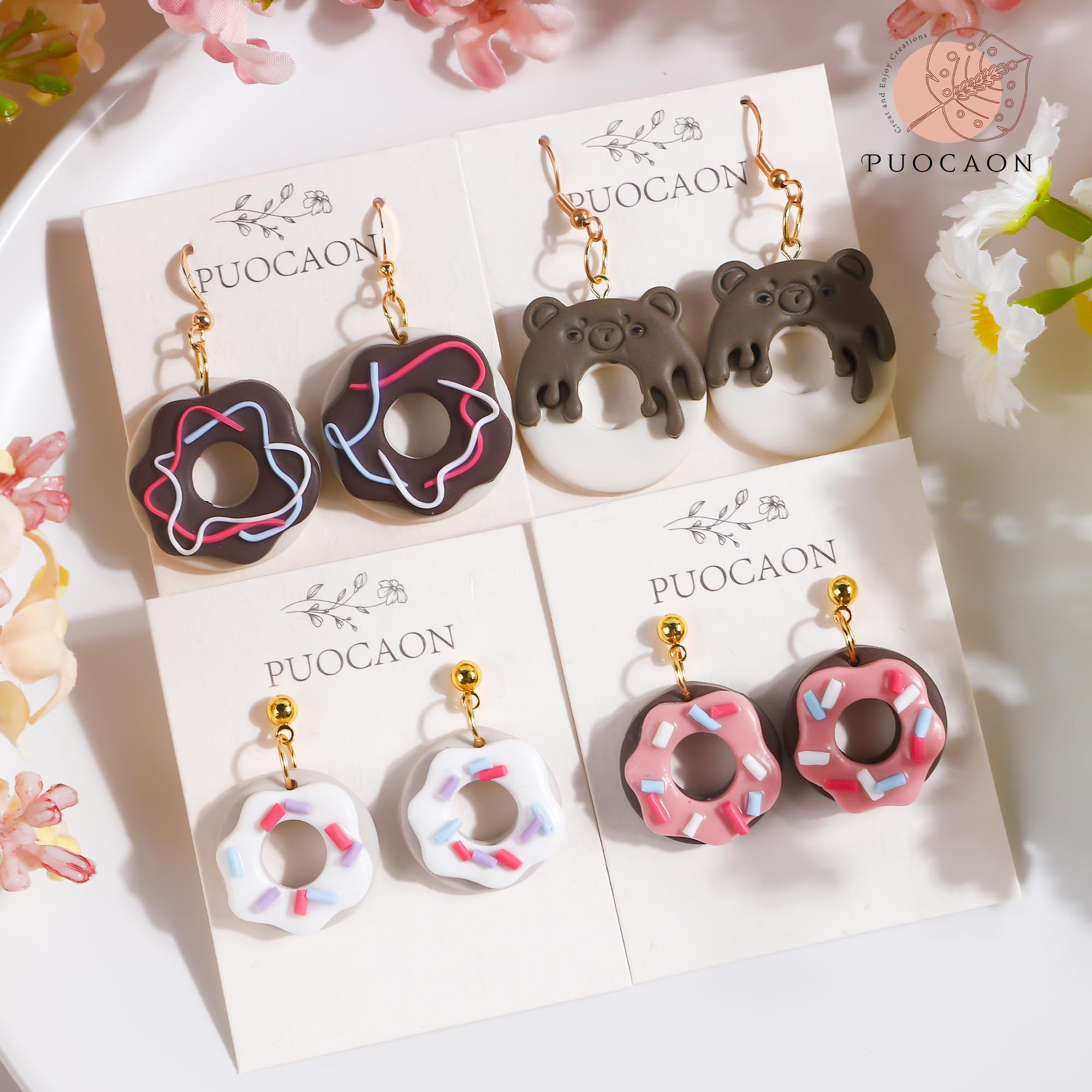 6-Piece Donut Polymer Clay Cutters Set for DIY Jewelry Making - Cute Dessert-Shaped Cutters for Polymer Clay Earrings, Embossing & Food Decorations - Perfect for Handmade Gifts, Craft Projects & Clay Art Creations