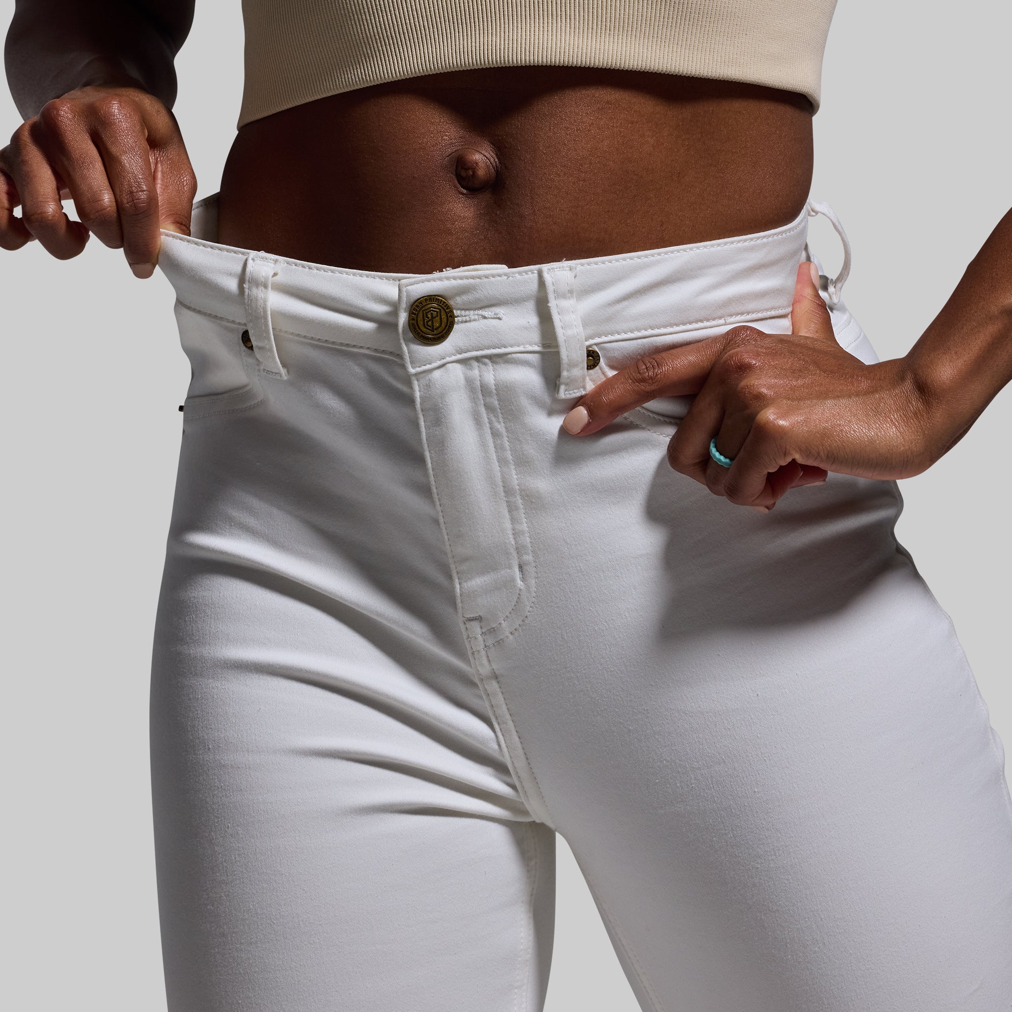 FLEX Stretchy High Rise Skinny Jeans for Women - Slim Fit White Denim Pants | Perfect for Work, Casual Outfits & Night Out