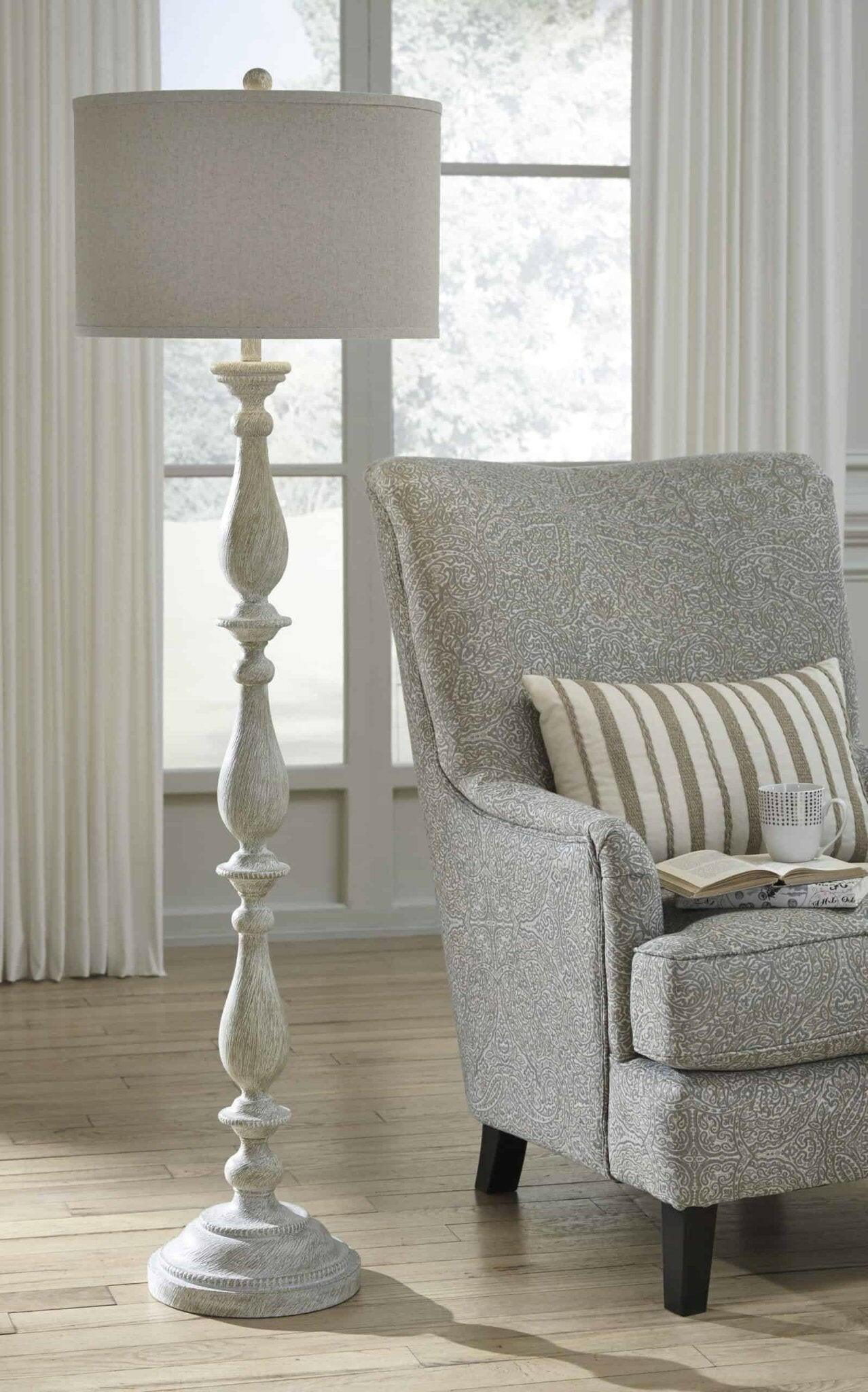 Bernadate Modern Floor Lamp L235341 - Adjustable Brightness LED Standing Light for Living Room, Bedroom, or Office - Perfect for Reading, Working, and Relaxing