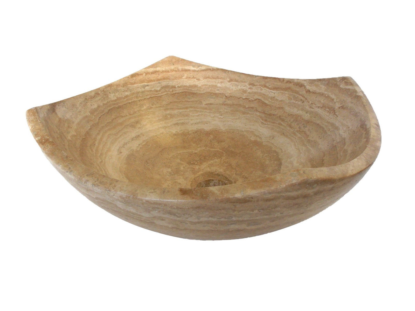Arched Edges Travertine Vessel Sink - Natural Stone Bathroom Sink for Modern & Rustic Vanities, Farmhouse & Spa Bathroom Decor