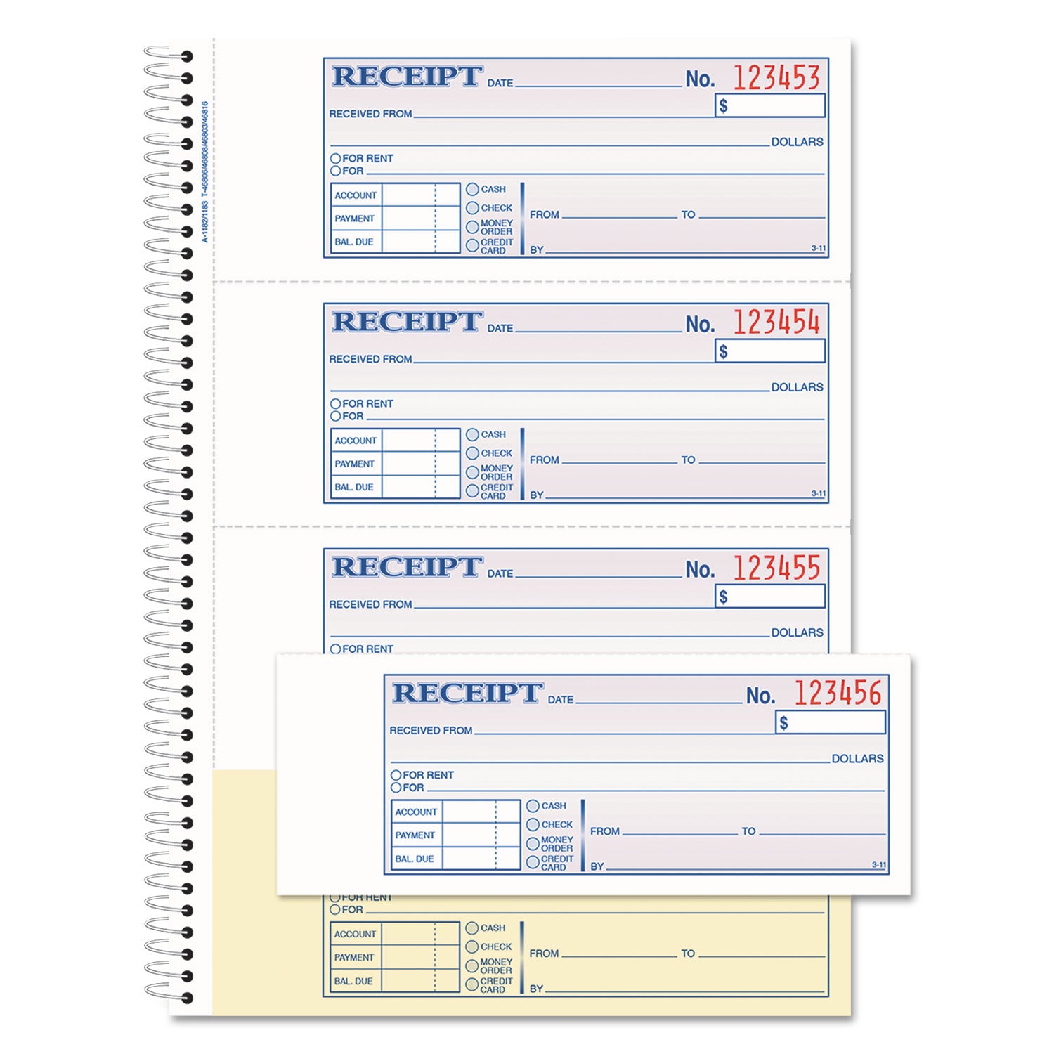 Adams® Multipart Money and Rent Receipt Book - 2-Part Carbonless, 7.13