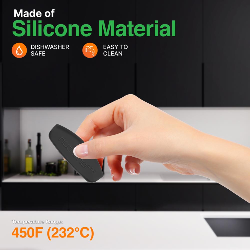 Premium Black Silicone Handles - Non-Slip, Heat Resistant Kitchen Utensil Grips for Pots, Pans & Cookware - Perfect for Cooking, Baking & Serving