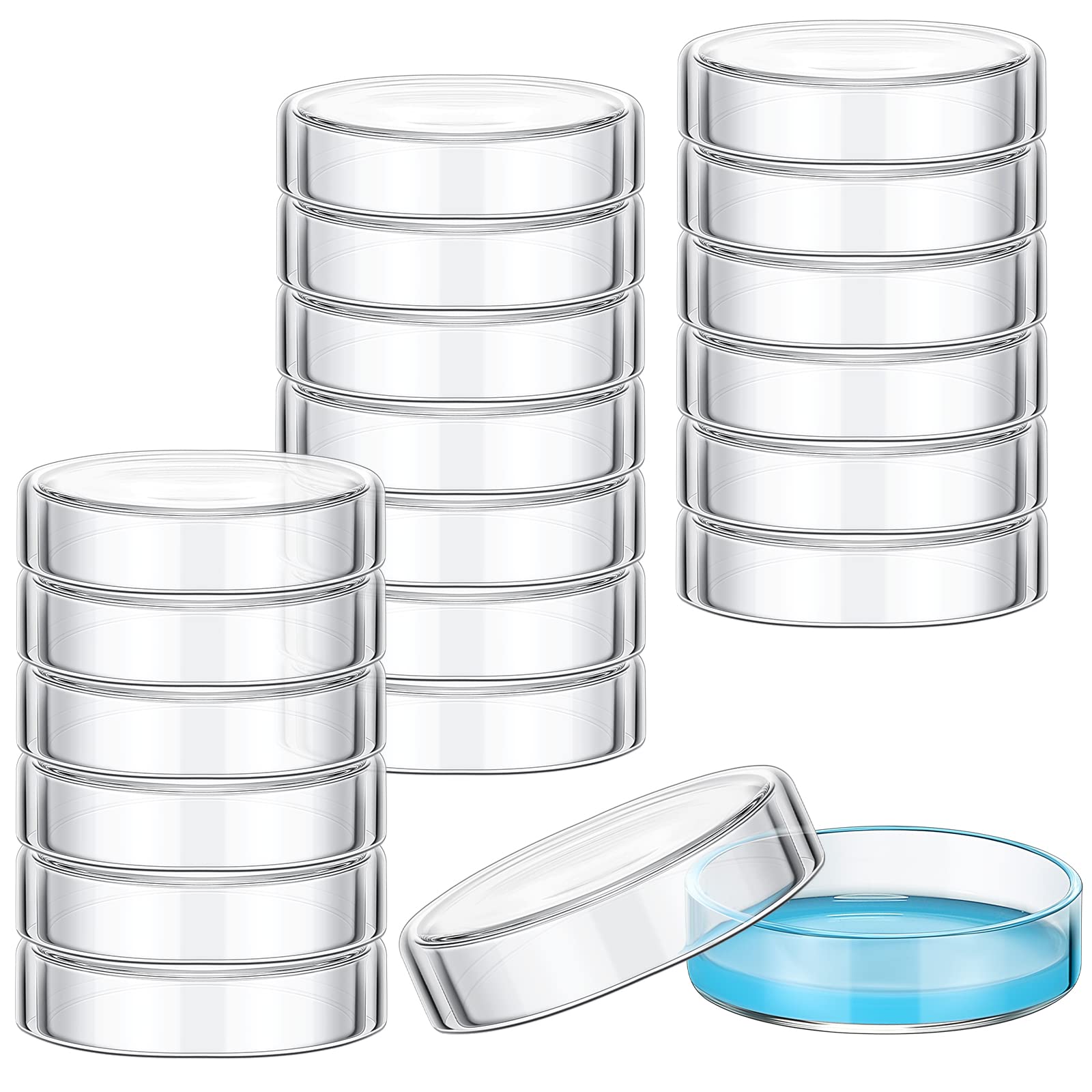 20 Pack Autoclavable Glass Petri Dishes with Lids - 100mm Reusable Lab Culture Dishes for Science Experiments, Microbiology & School Projects | Ideal for Laboratories, Classrooms & STEM Education