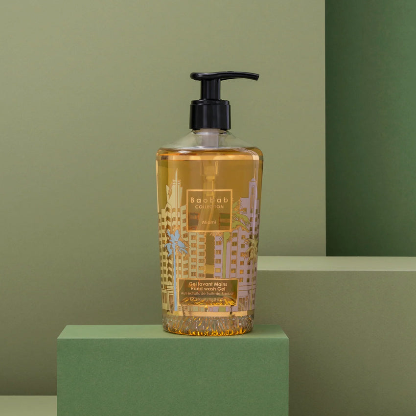 Baobab Collection Miami Hand Wash Gel - Luxurious Moisturizing Hand Soap with Natural Ingredients for Soft Skin | Perfect for Bathroom, Kitchen & Guest Use