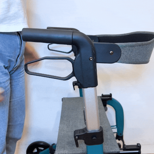 HappyWheels Lightweight Travel Rollator Walker with Seat - Foldable Mobility Aid for Seniors & Adults - Perfect for Airports, Shopping & Outdoor Walks
