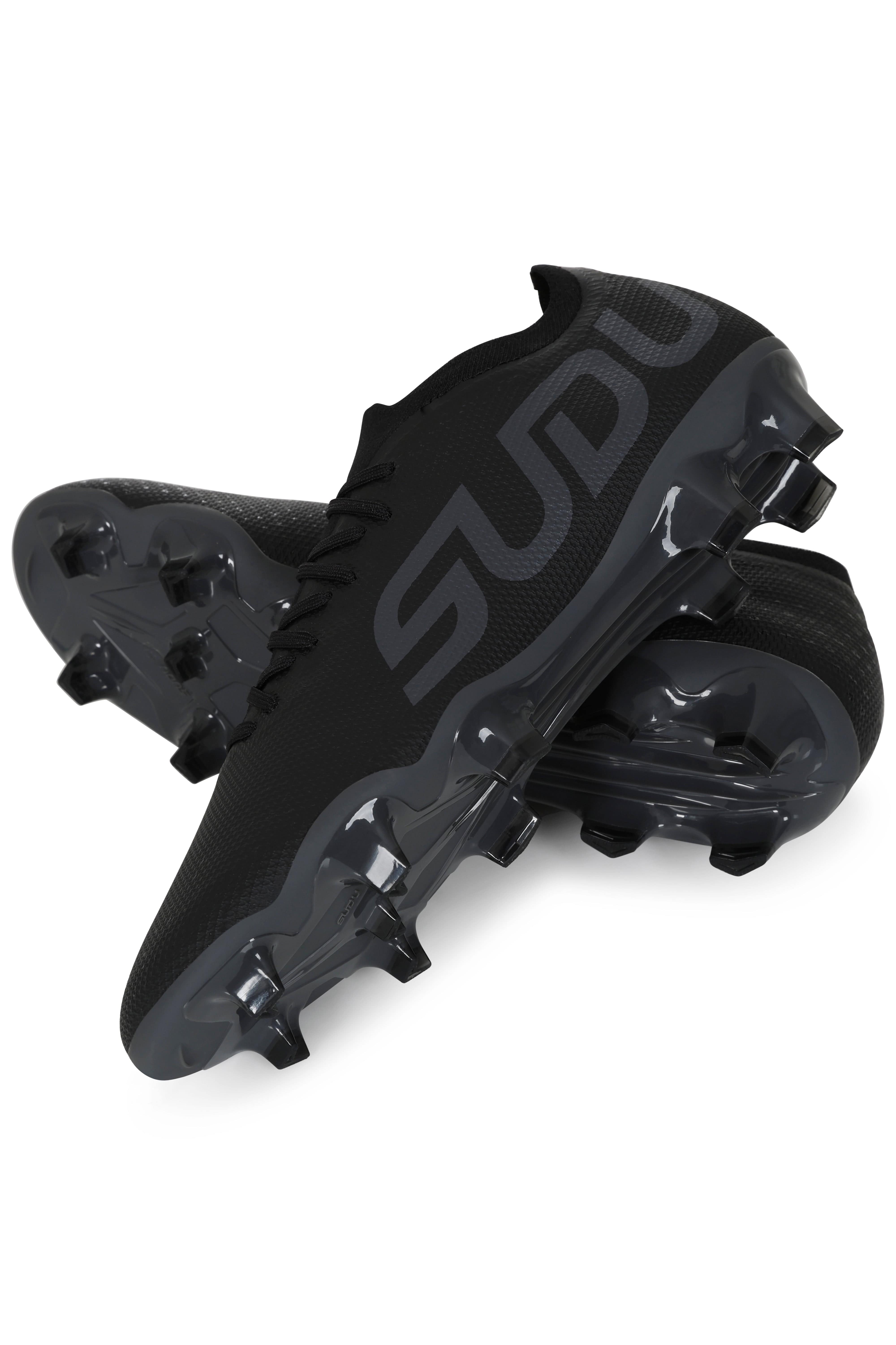 SFS FG 01 Men's Soccer Cleats - Lightweight Football Shoes for Firm Ground, Black | Perfect for Training & Matches