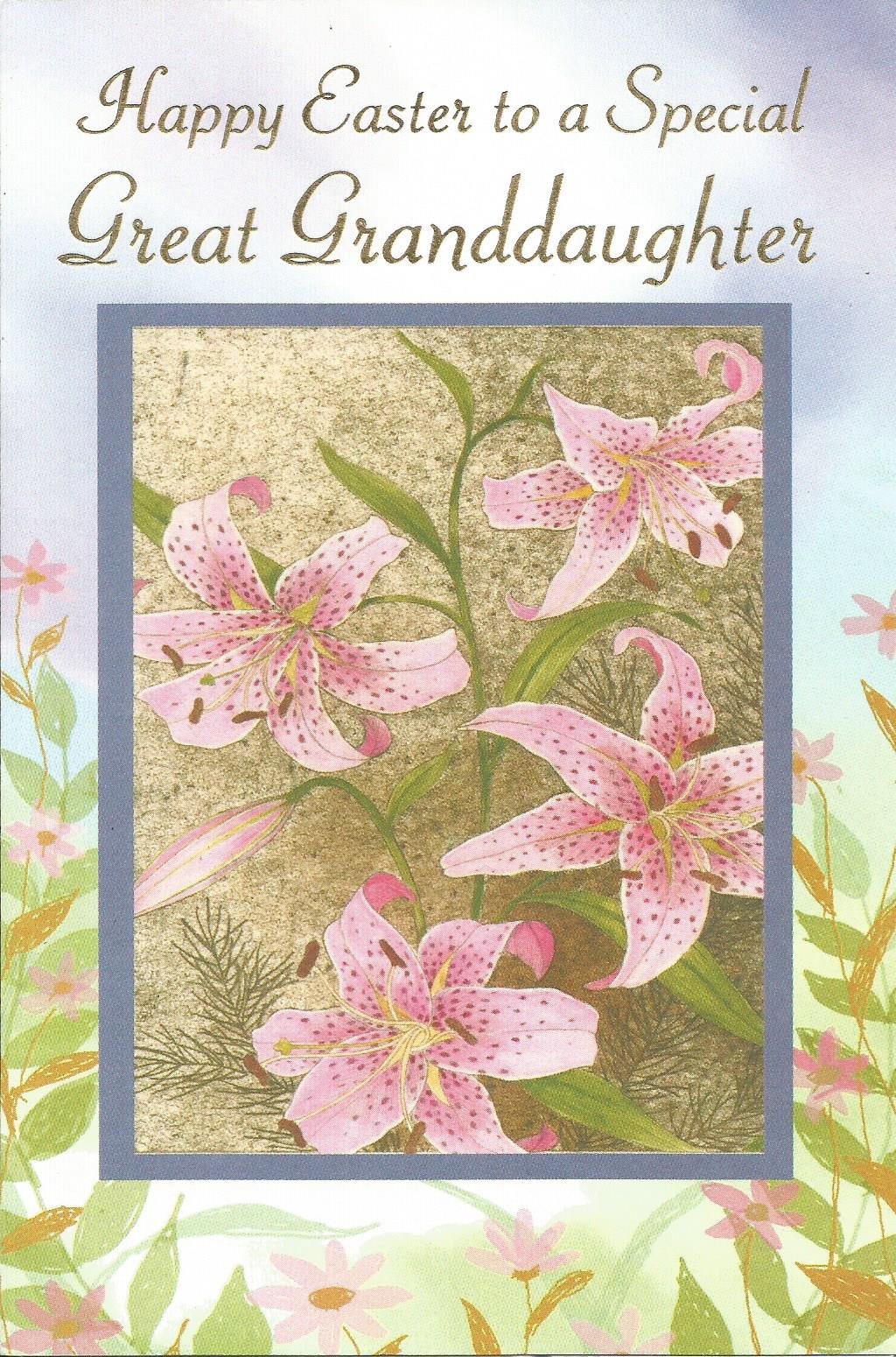 Happy Easter Gifts for Great Granddaughters - Personalized Easter Card & Keepsake for Special Family Moments - Perfect for Easter Celebrations, Family Gatherings & Memory Making