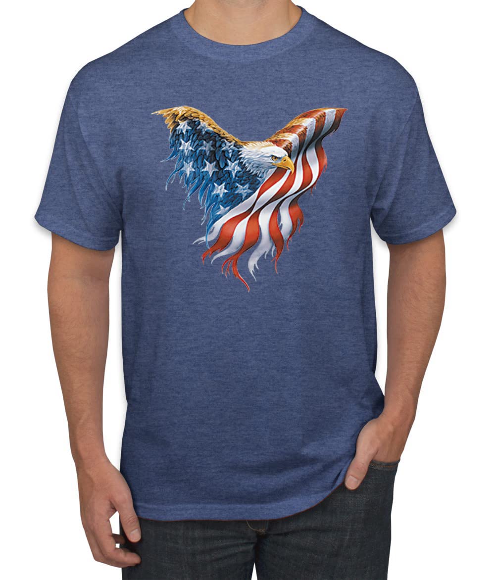 American Flag Eagle USA Patriotic Graphic T-Shirt for Men - Comfortable Cotton Tee for 4th of July, Veterans Day & Patriotic Events