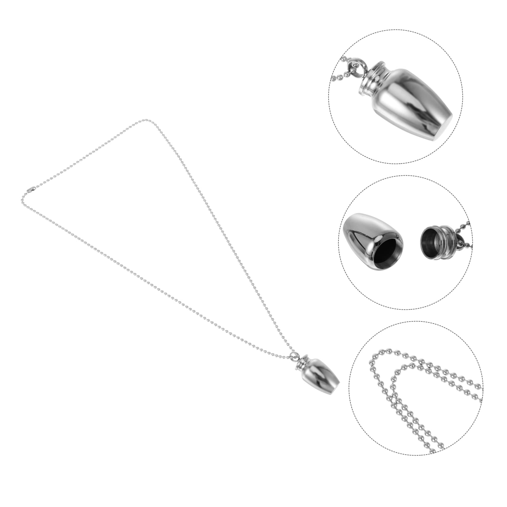 MOLUCKFU Titanium Steel Pet Teeth Pendant Necklace - Memorial Urn Jewelry for Dogs & Cats - Perfect for Keeping Memories Close to Your Heart
