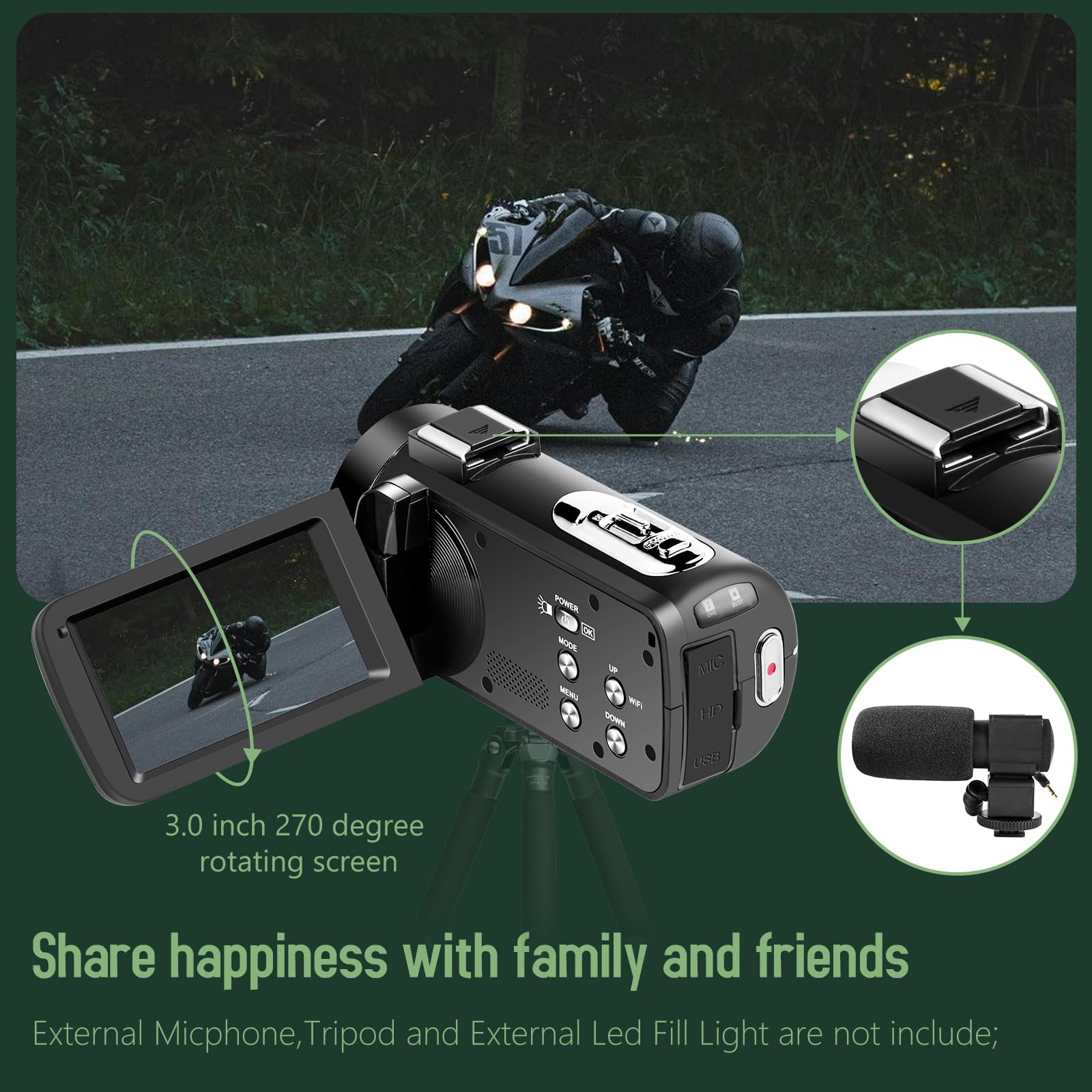 2.7K 48MP Vlogging Camera with 16X Zoom & Flip Screen - Perfect for YouTube & Travel Vlogging