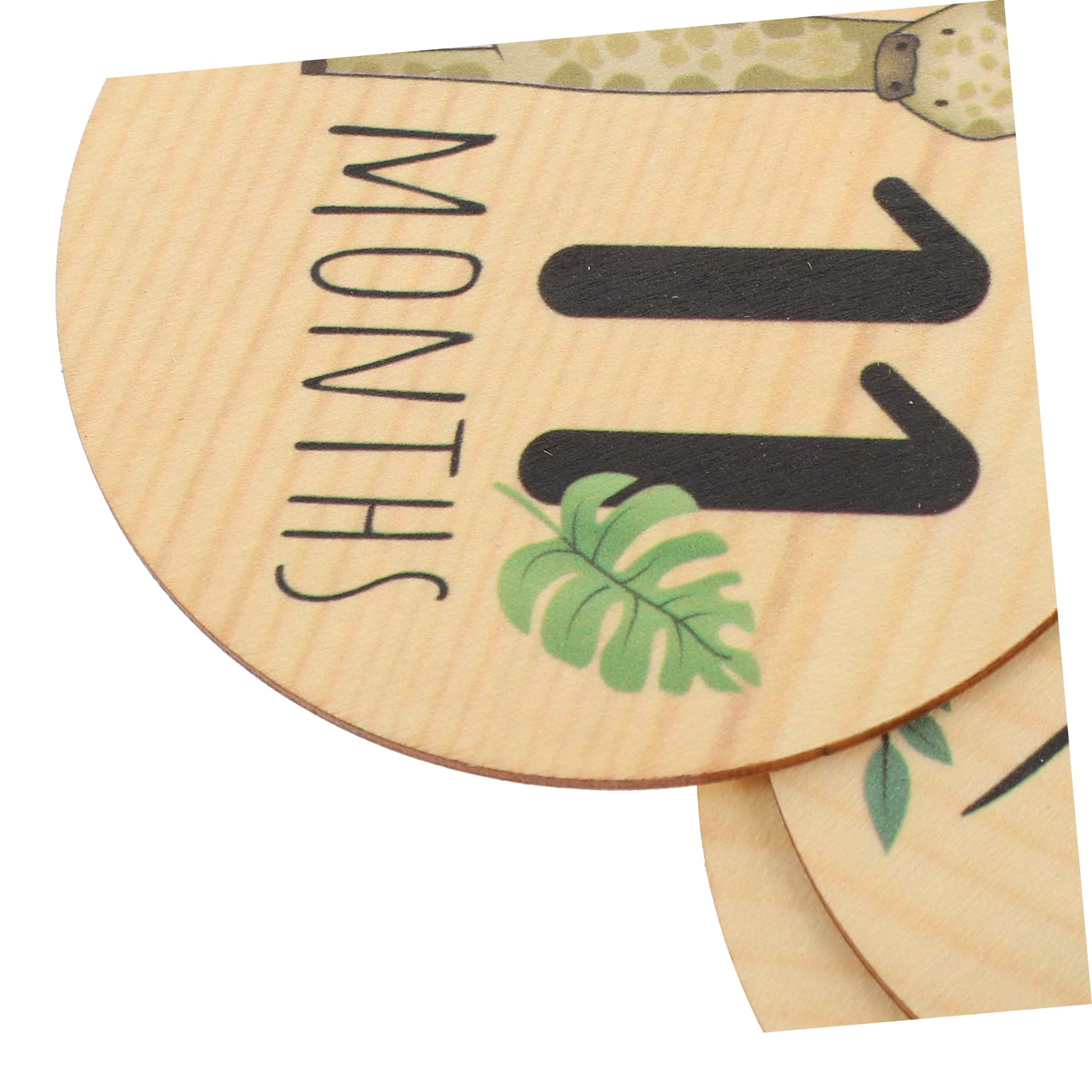 HEMOTON 7-Piece Wooden Baby Month Milestone Cards - Newborn Welcome Sign & Nursery Photo Props for 0-12 Months - Perfect for Baby Showers, First Birthday Decorations and Monthly Photo Shoots