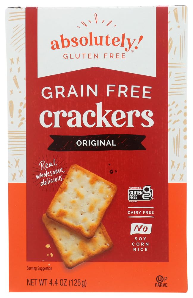 Absolutely Gluten Free Original Crackers, 4.4-Ounce (Pack of 6) - Healthy Snack for Kids & Adults - Perfect for School Lunches, Travel, and Gluten-Free Diets