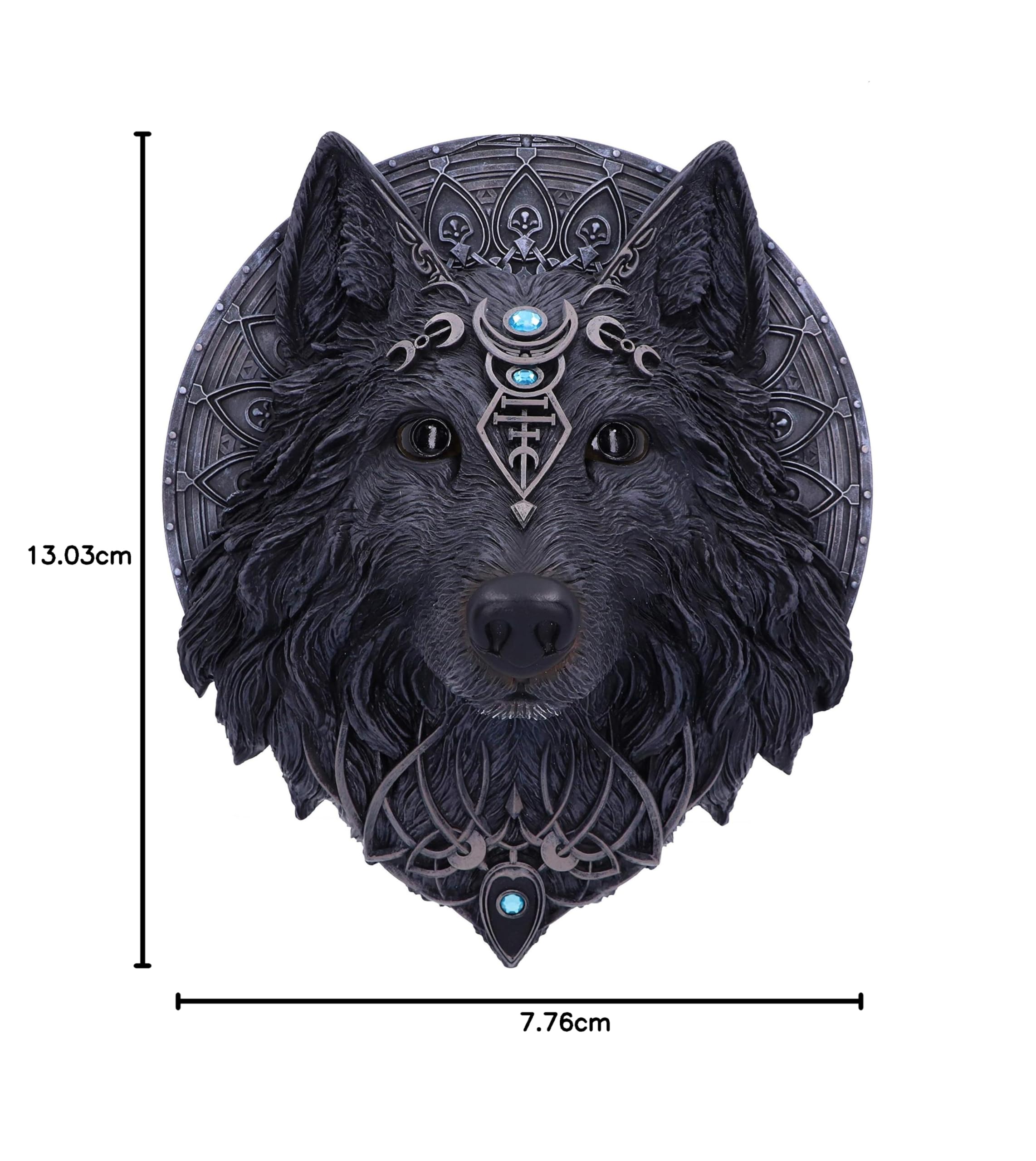 Gothic Wolf Moon Wall Art - Nemesis Now Dark Gothic Decor, Black Metal Wall Hanging Plaque for Home, Office & Witchy Aesthetic Spaces