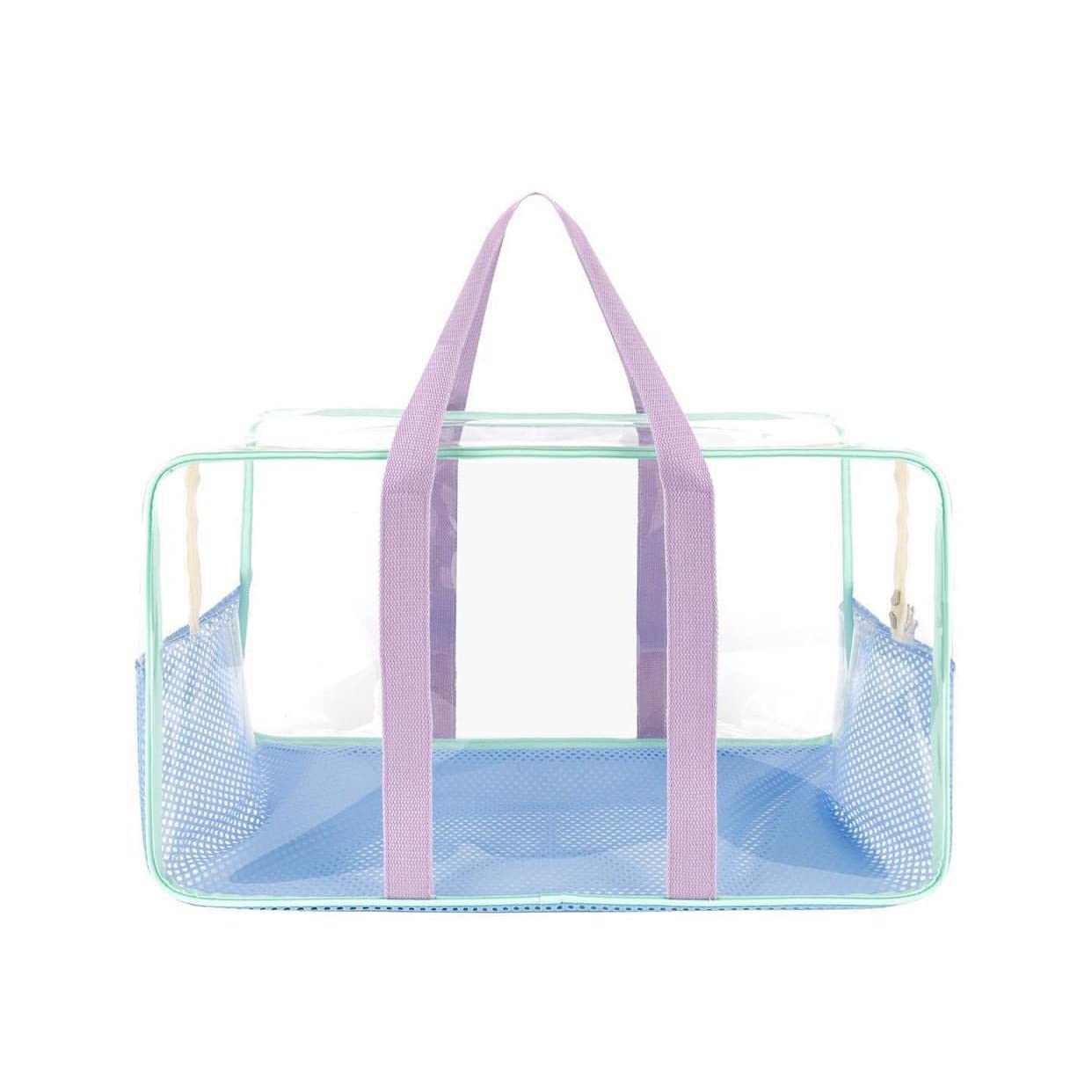 AONUOWE Cute Clear Lunch Bag - Large Transparent Tote for Women, Kawaii Travel Toiletry & Beach Shoulder Bag | Perfect for School, Work, Picnic & Vacation