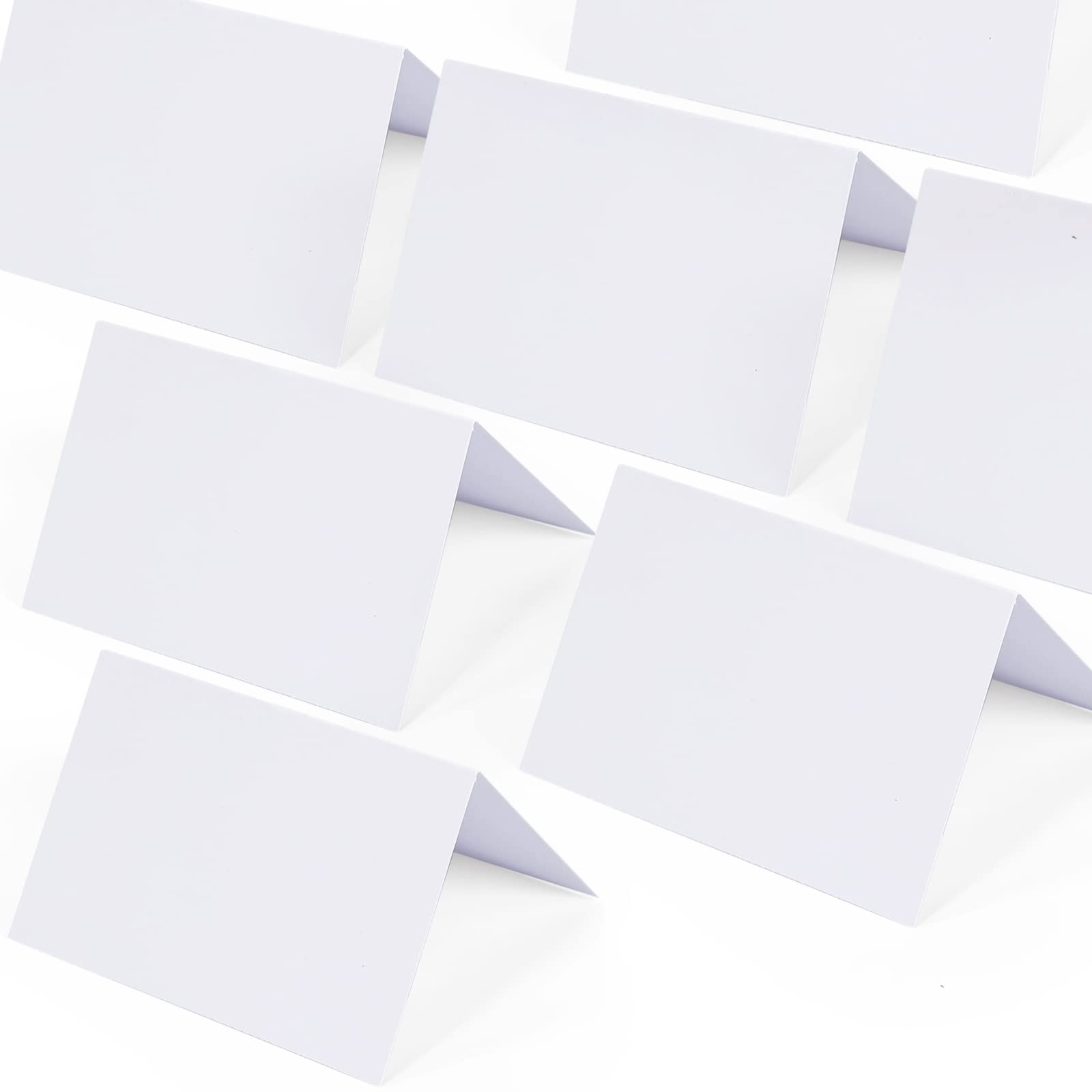 50 Pcs White Blank Tent Place Cards for Weddings & Events - 3.7