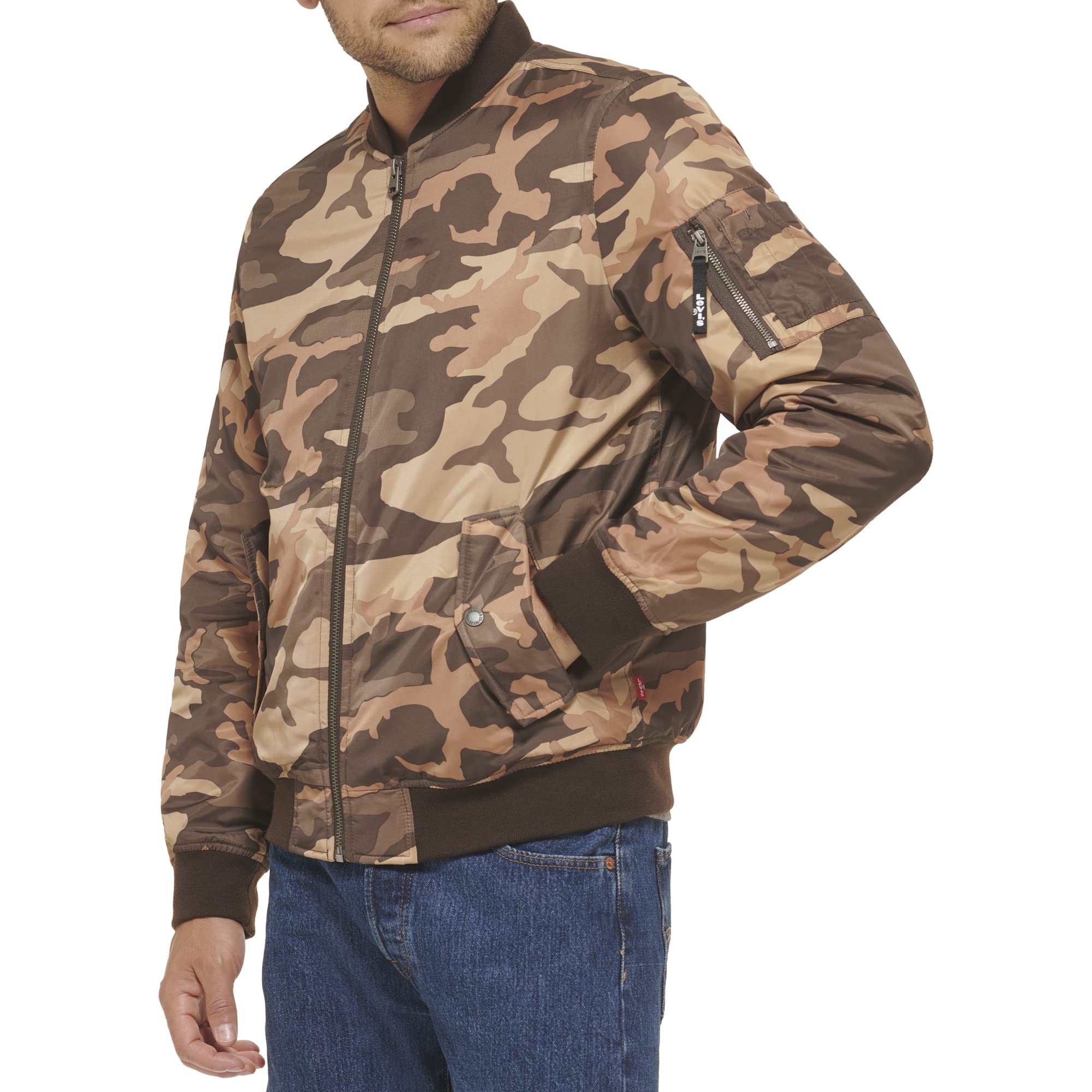 Levi's Men's MA-1 Flight Lightweight Zip-Up Bomber Jacket | Classic Aviator Style | Perfect for Casual Wear, Travel & Outdoor Adventures