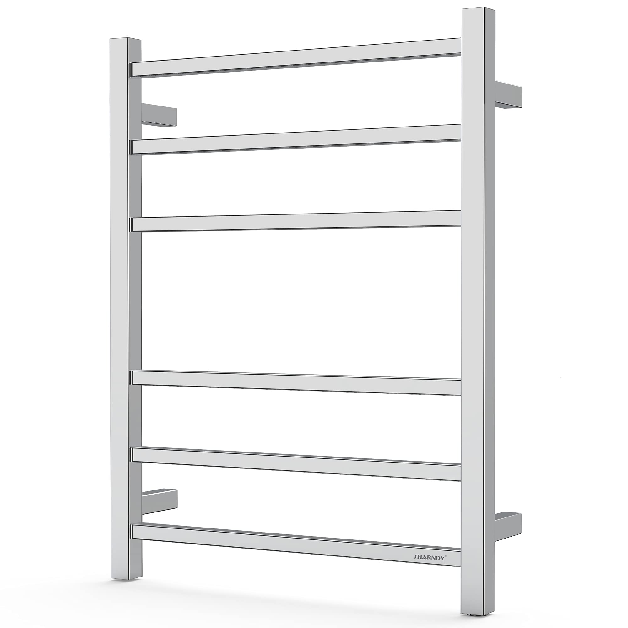 Polished Chrome Electric Towel Warmer - Wall Mounted Bathroom Heated Towel Rack, 6-Bar Stainless Steel Drying Rack (26.77x20.47x4.13 inches, 68W, Model ETW13C) - Perfect for Spa-Like Bathroom Luxury & Cozy Towel Warming