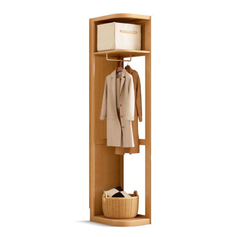 Solid Oak & Cherry Wood Corner Triangle Cabinet - Stylish Wardrobe Storage for Bedroom, Living Room, and Office Organization