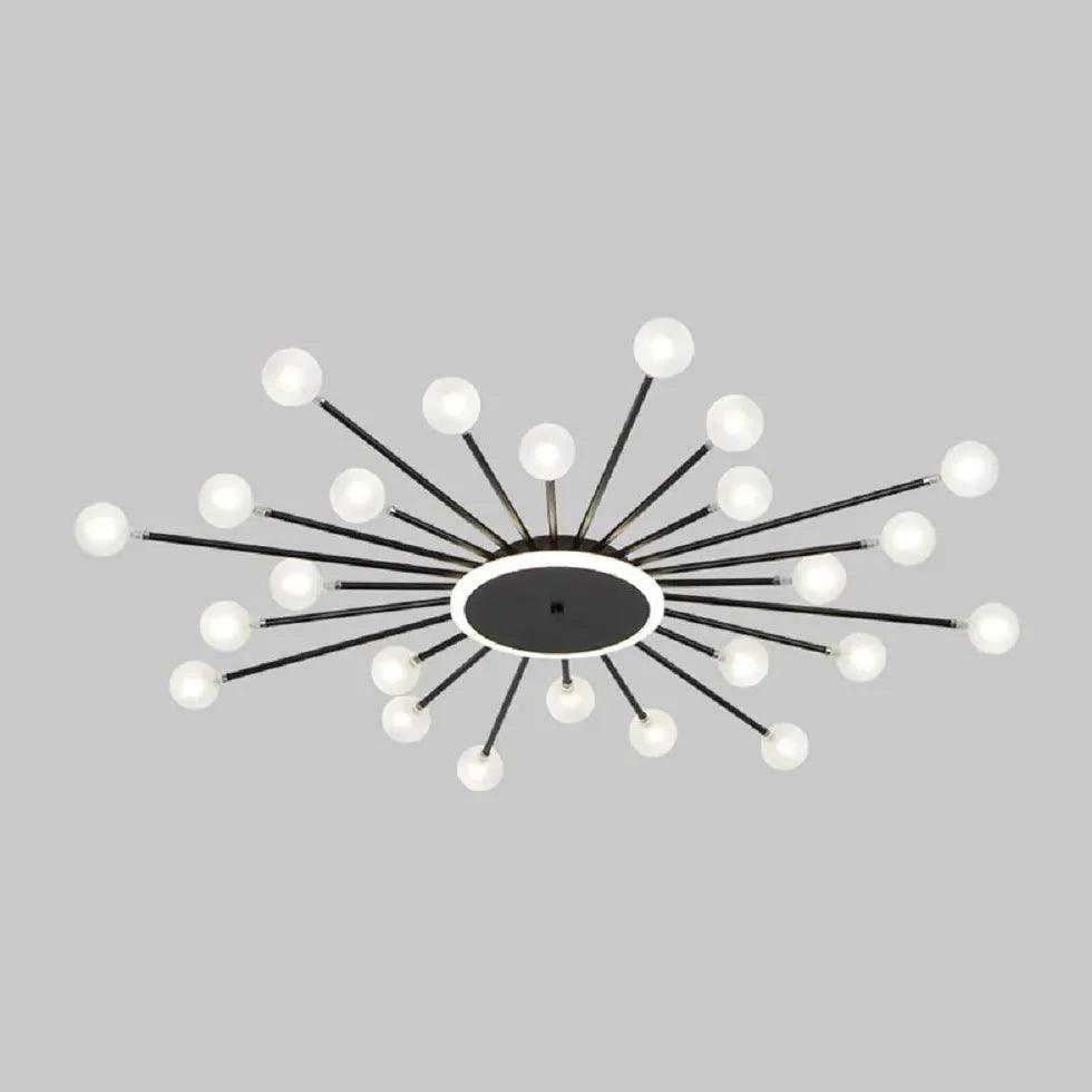 Modern Starburst Glass Pendant Light - Elegant Ceiling Fixture for Living Room, Dining Room & Bedroom - Energy Efficient LED Chandelier for Home Decor