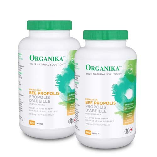 Organika Himalayan Bee Propolis 500mg - 200 Capsules (2 Bottles) | Premium Immune Support Supplement for Daily Wellness & Natural Defense