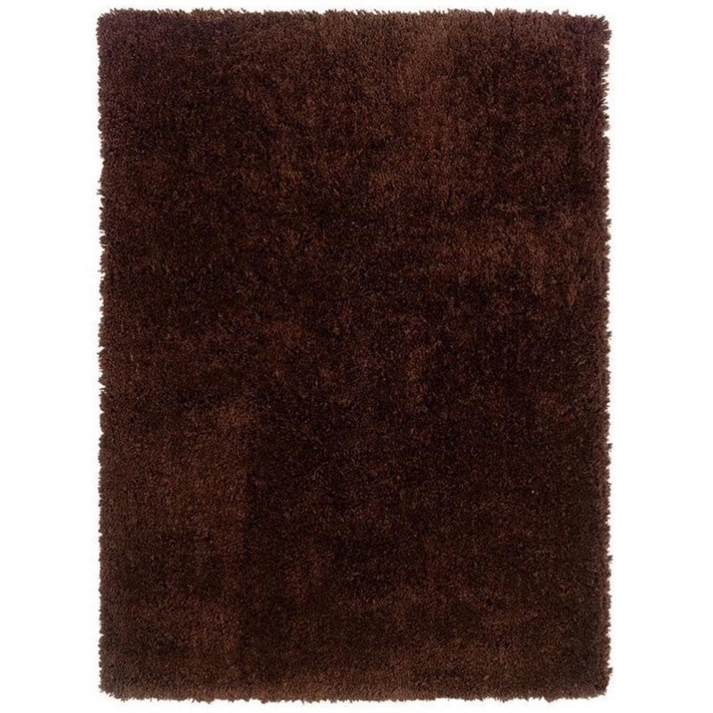 Allora 8' x 10' Hand-Tufted Microfiber Solid Color Shag Rug in Chocolate - Soft Plush Area Rug for Living Room, Bedroom, Nursery & Dorm Decor