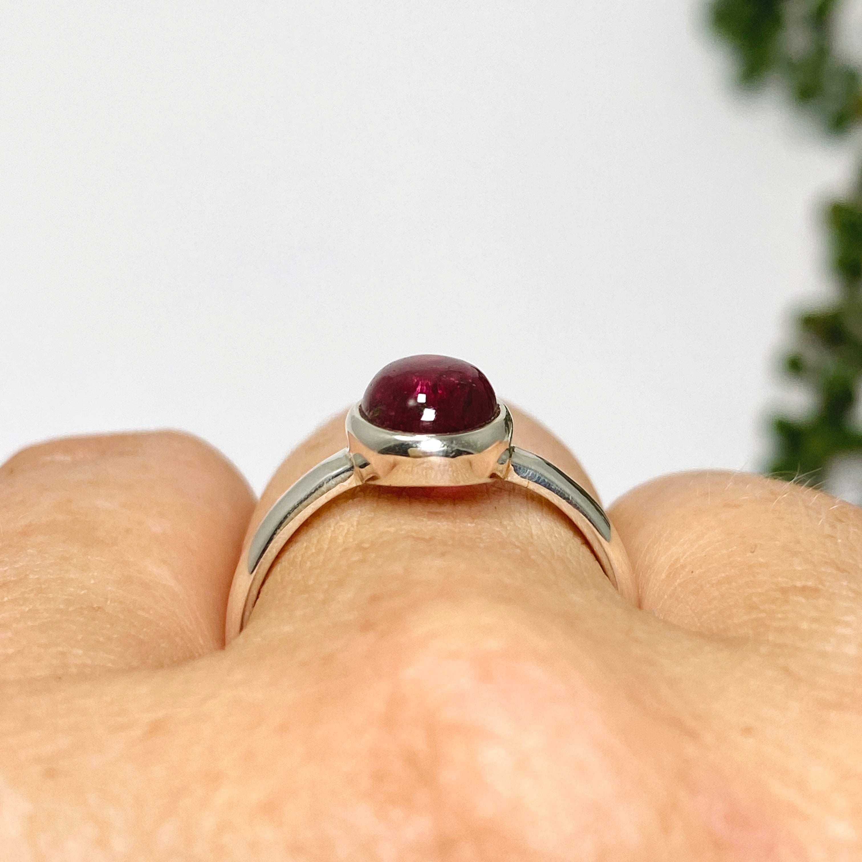 Pink Tourmaline Oval Cabochon Ring - Size 9 - PRGJ735 - Perfect for Engagement, Anniversary Gifts & Everyday Elegance