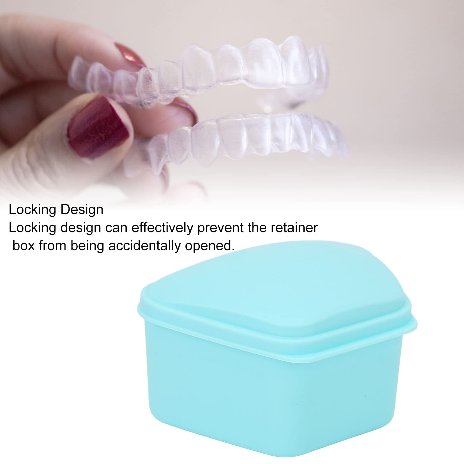 ANGGREK Trapezoid Retainer Case - Portable Denture Storage Box for Travel, Home & Office - Blue | Perfect for Nighttime Storage & On-the-Go Dental Care