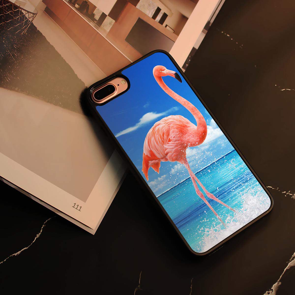 Durable Soft Protective Phone Case for iPhone 8, iPhone 7, iPhone SE 2 (2020) - Blue Sky Flamingo Design | Shockproof Slim Cover for Everyday Use & Travel Protection