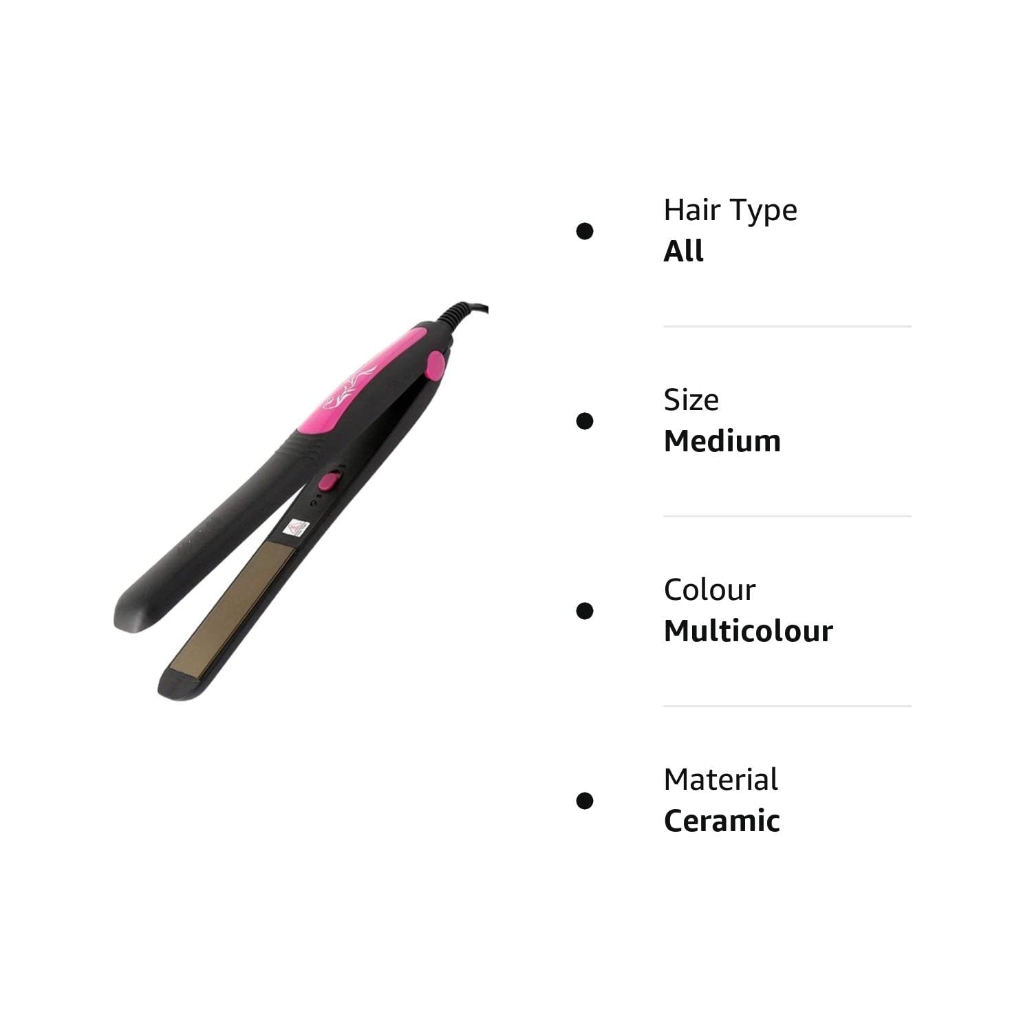 Ceramic Hair Straightener with Adjustable Temperature Control - Professional Flat Iron for Women - Perfect for Home Styling, Salon Use & Travel