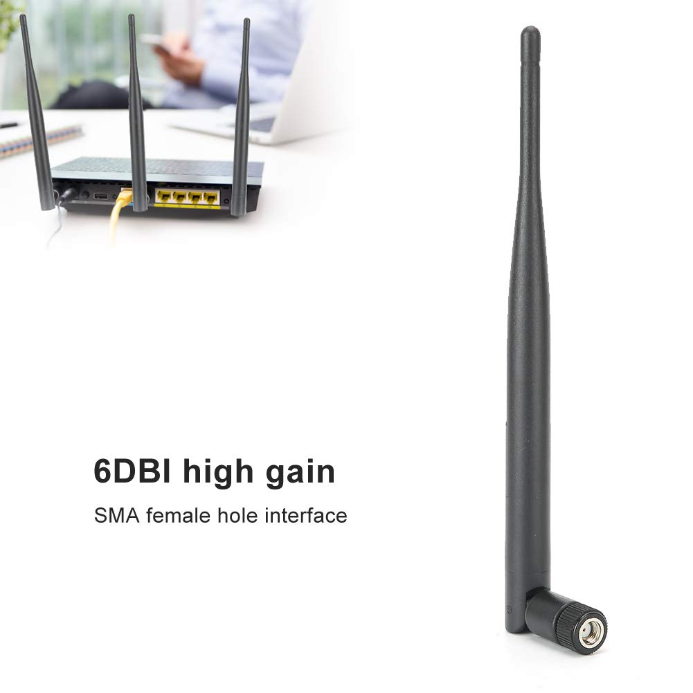 2 Pack 6DB High Gain Dual Band 2.4GHz/5GHz WiFi Antenna with SMA Connector - Universal Wireless Router Antenna for Enhanced Home & Office Network Coverage