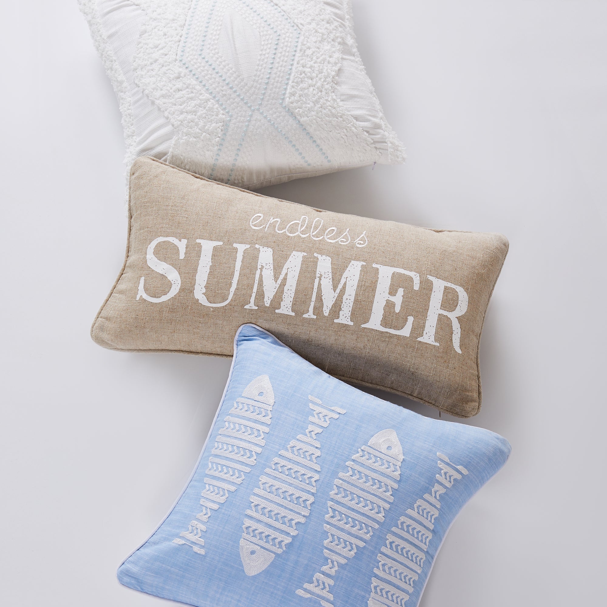 Luxury Blue Sea Chenille Tufted Throw Pillow - Soft Decorative Couch Pillow for Living Room, Bedroom & Sofa - Coastal Home Decor Accent