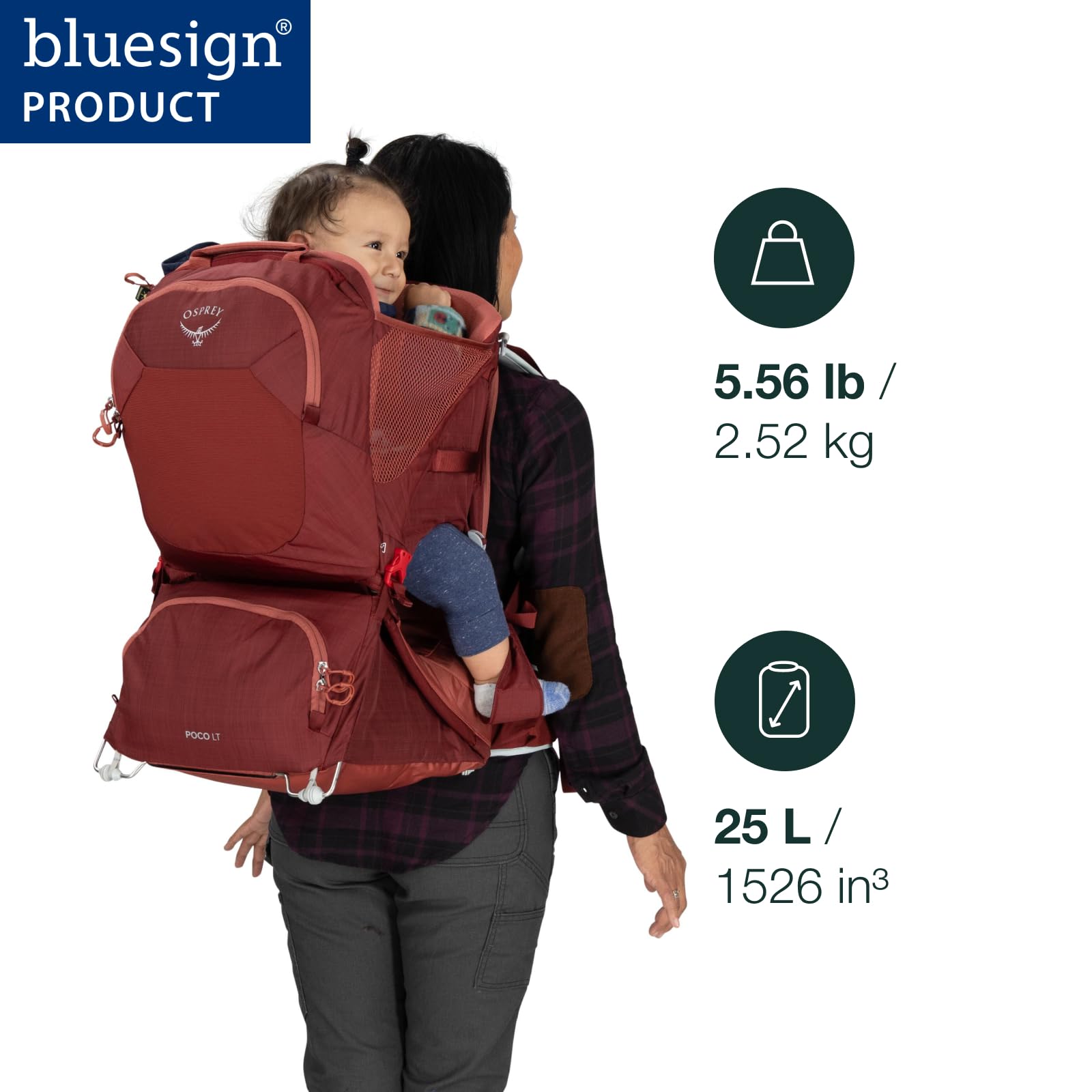 Osprey Poco LT Lightweight Child Carrier Backpack - Comfortable Hiking & Travel Baby Carrier for Outdoor Adventures & Family Trips