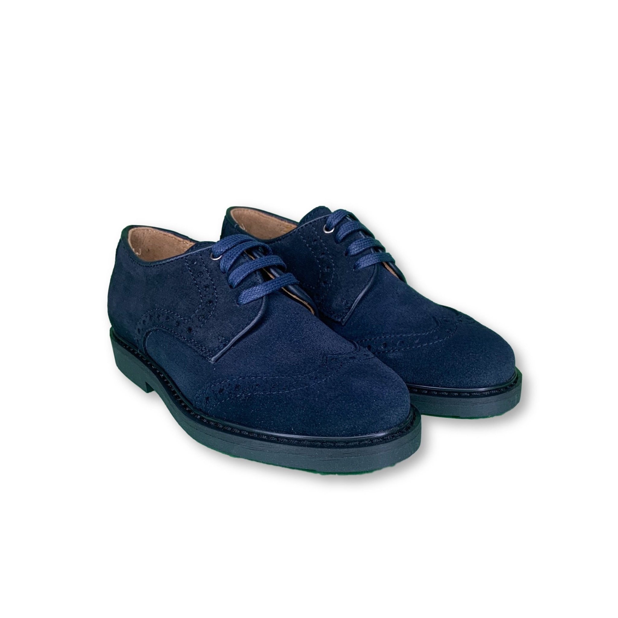 Beberlis Navy Suede Wingtip Oxford Shoes for Men - Classic Dress Shoes for Business, Wedding & Formal Occasions