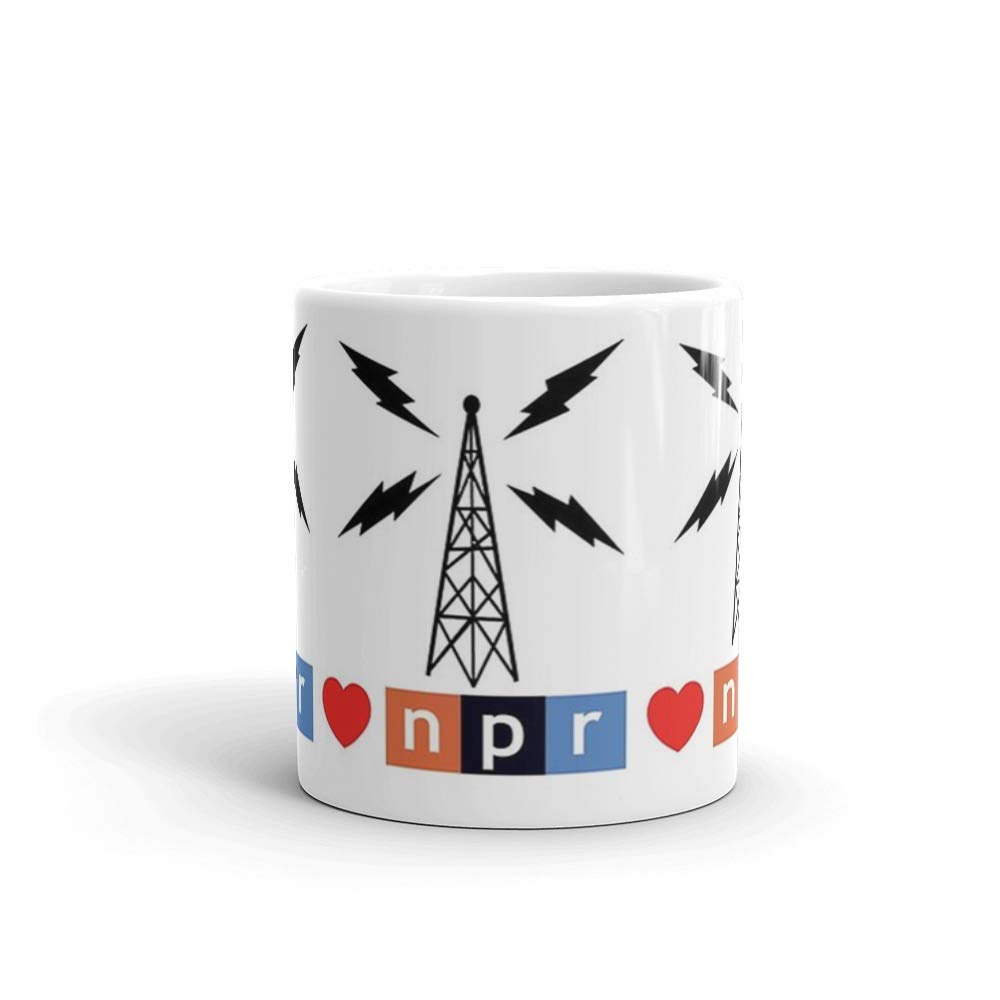 NPR 11 Oz White Ceramic Coffee Mug - Perfect for Office, Home & Gifts