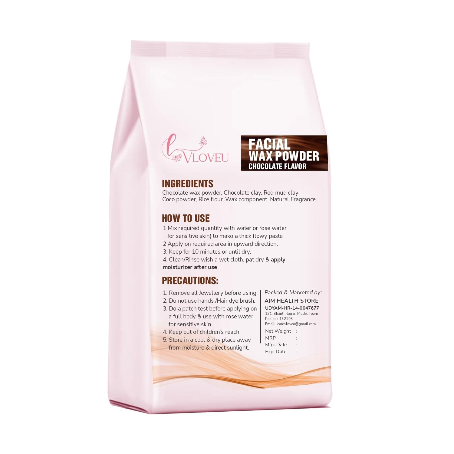 Chocolate Wax Powder for Hair Removal - Painless Herbal Facial Wax for Women | Smooth & Gentle Hair Removal | Perfect for Home Spa & Beauty Routine