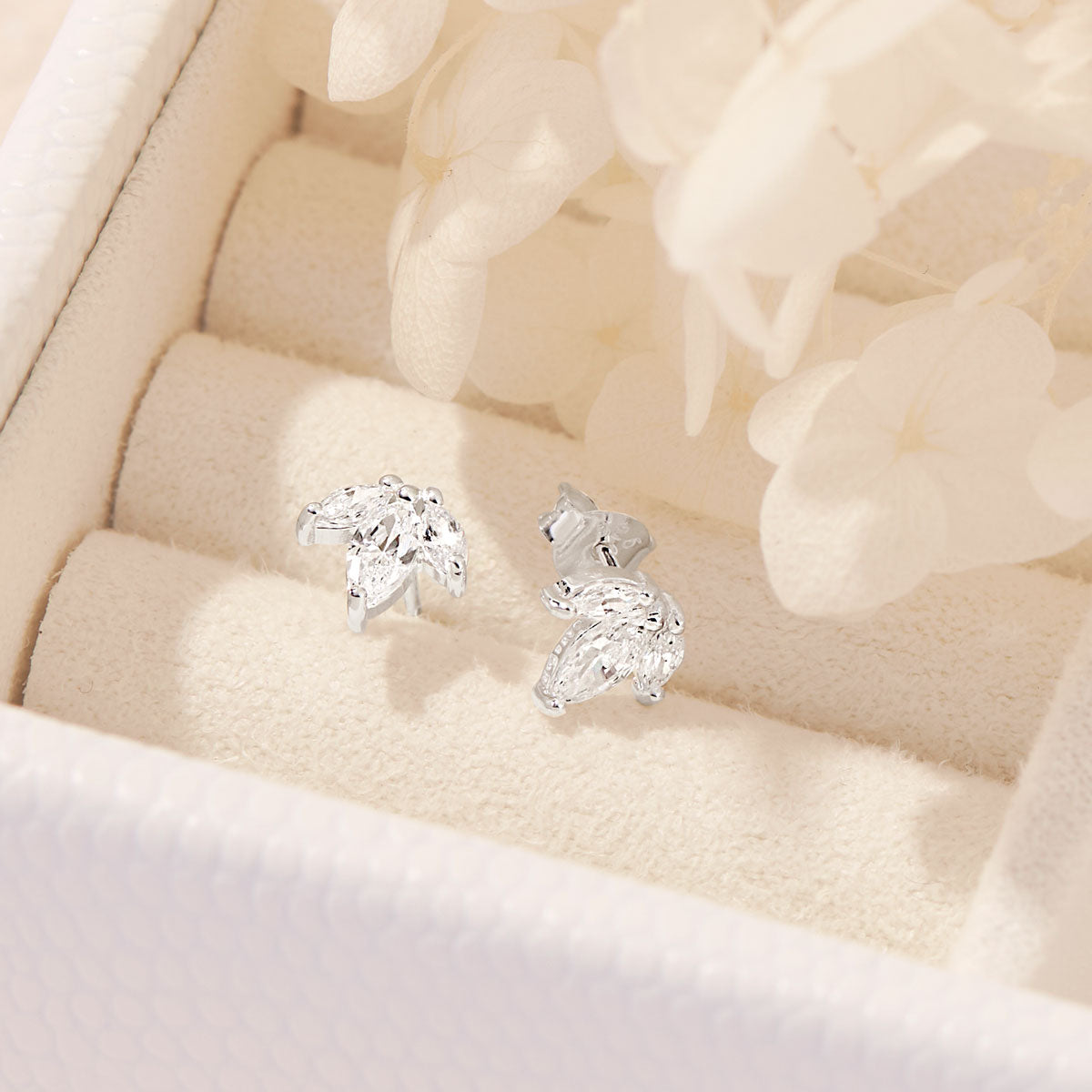 Trinity Sparkle Stud Earrings for Women - 14K Gold Plated Cubic Zirconia Earrings - Elegant & Dainty Jewelry for Everyday Wear, Parties & Special Occasions