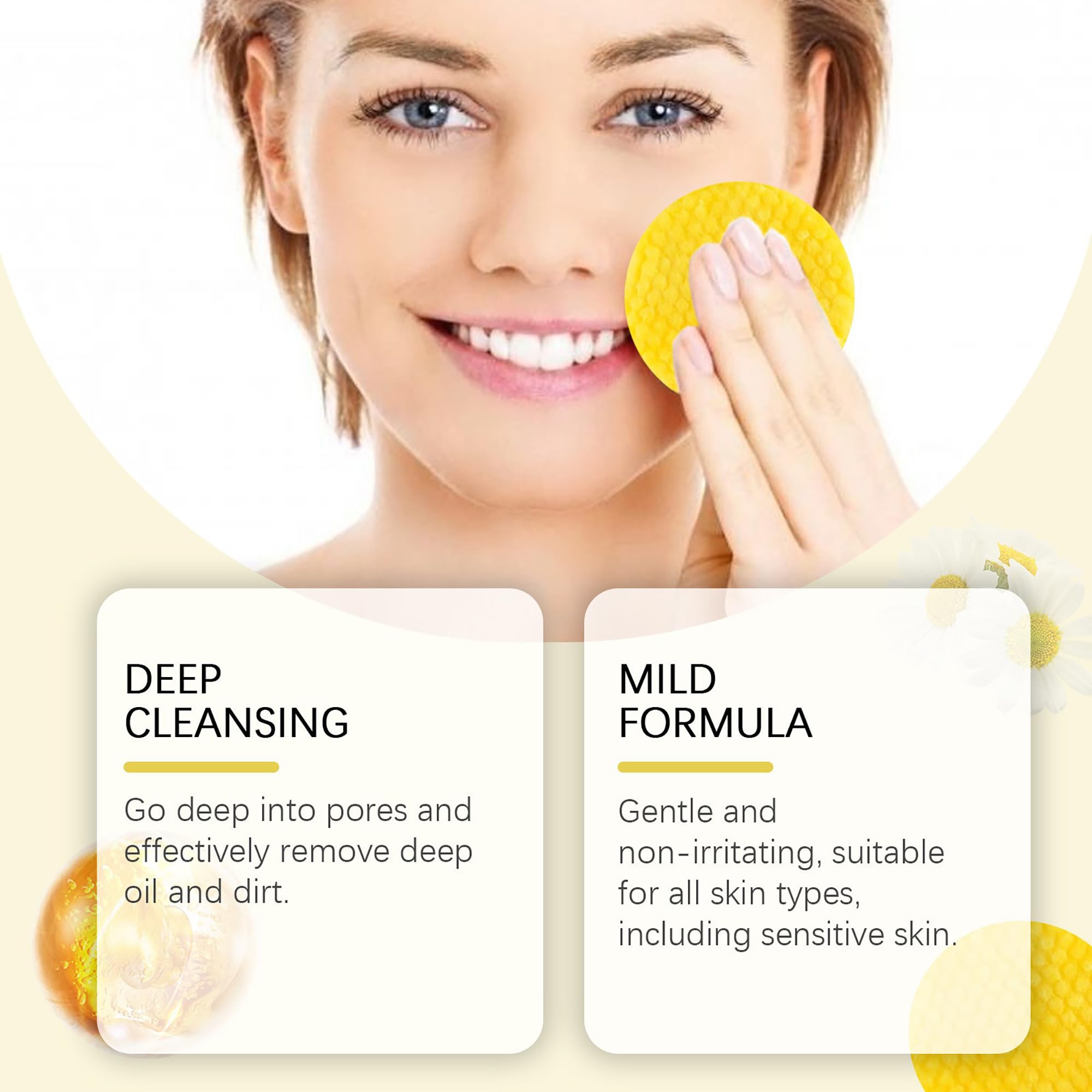Kojic Acid & Turmeric Cleansing Pads - 50 Count Exfoliating Face Pads for Brightening Skin, Oil Control & Pore Refinement - Gentle Facial Exfoliator for Acne-Prone & Dull Skin - Perfect for Daily Skincare Routine & Travel