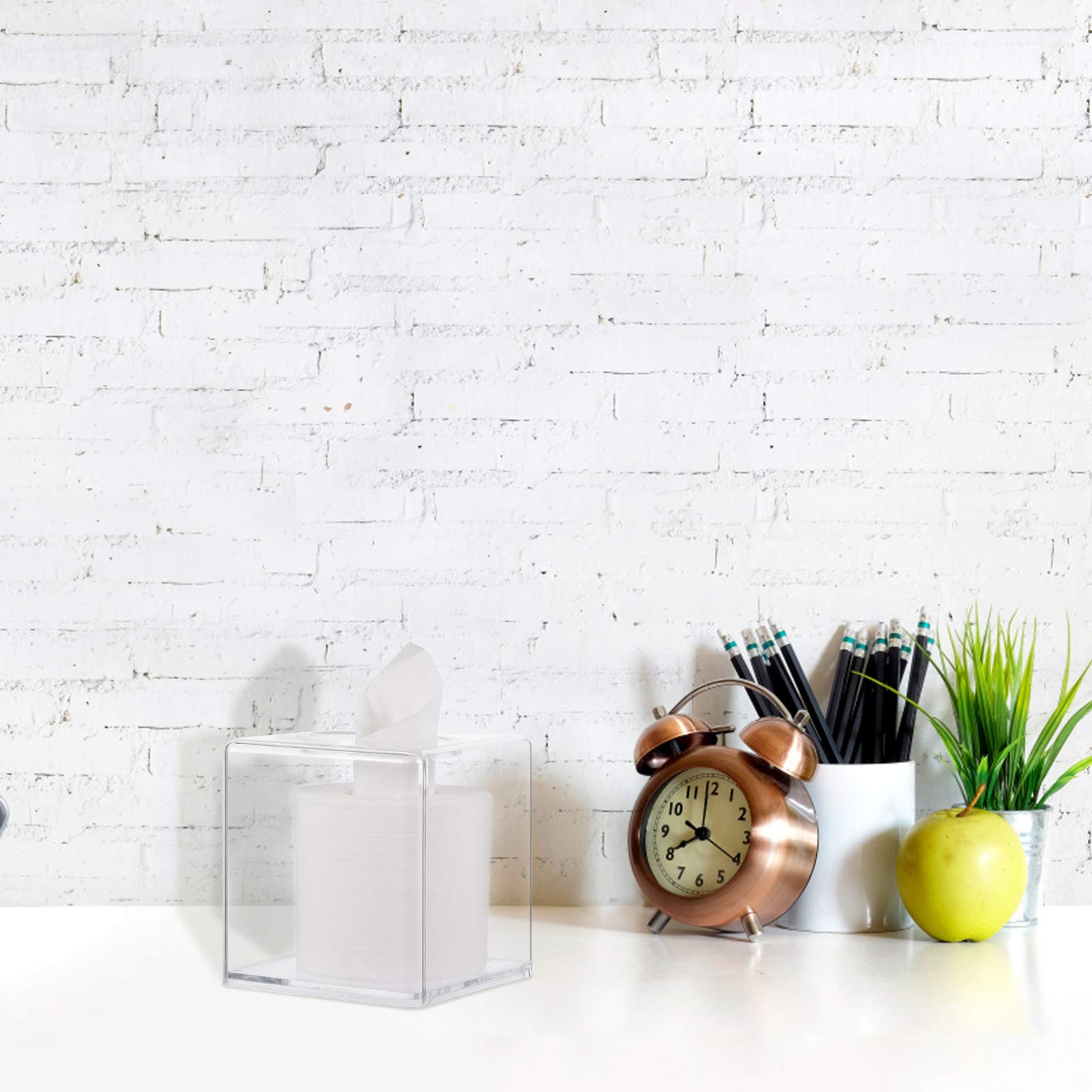 Cabilock Wall Mounted Tissue Holder - Decorative Tissue Box Cover with Lid for Bathroom, Kitchen, and Living Room - Rustproof Stainless Steel Home Organizer for Tissues and Essentials