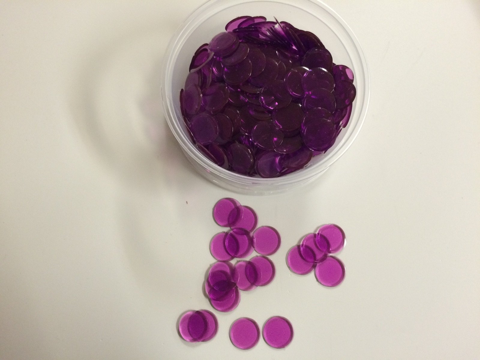 30000 Transparent Violet Plastic Poker Chips with Free Storage Bag - Perfect for Casino Nights, Poker Games, and Home Entertainment